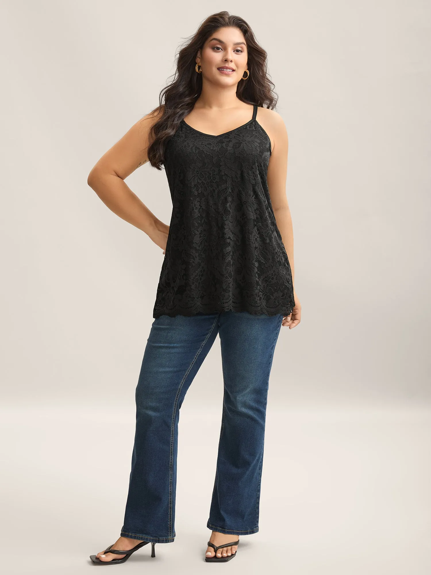 Floral Lace Lined Tank Top sold by Bloomchic product image thumbnail 3