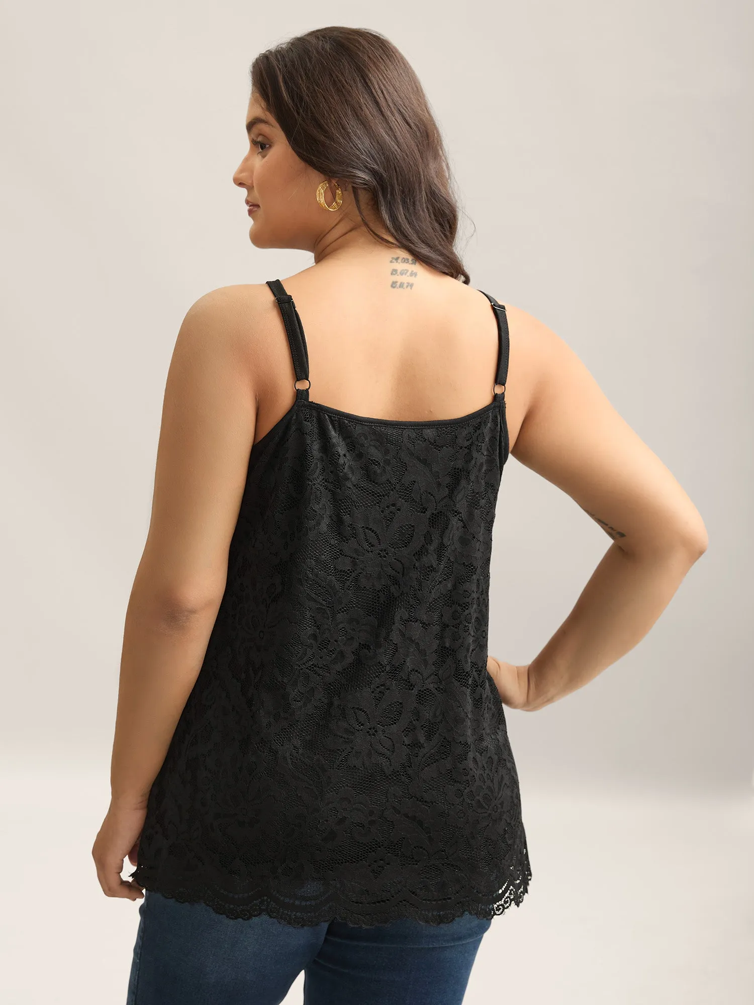 Floral Lace Lined Tank Top sold by Bloomchic product image thumbnail 4