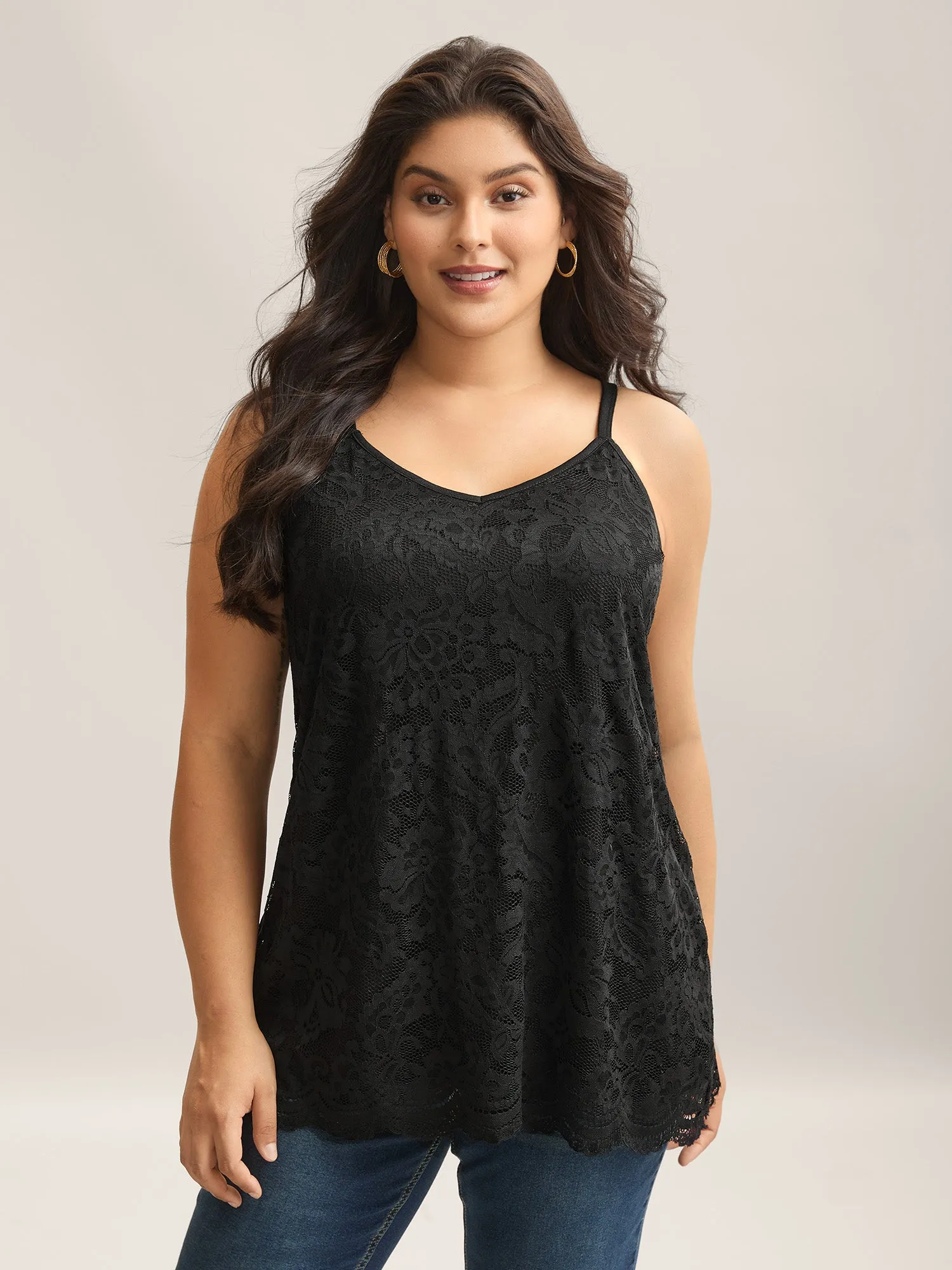 Floral Lace Lined Tank Top sold by Bloomchic