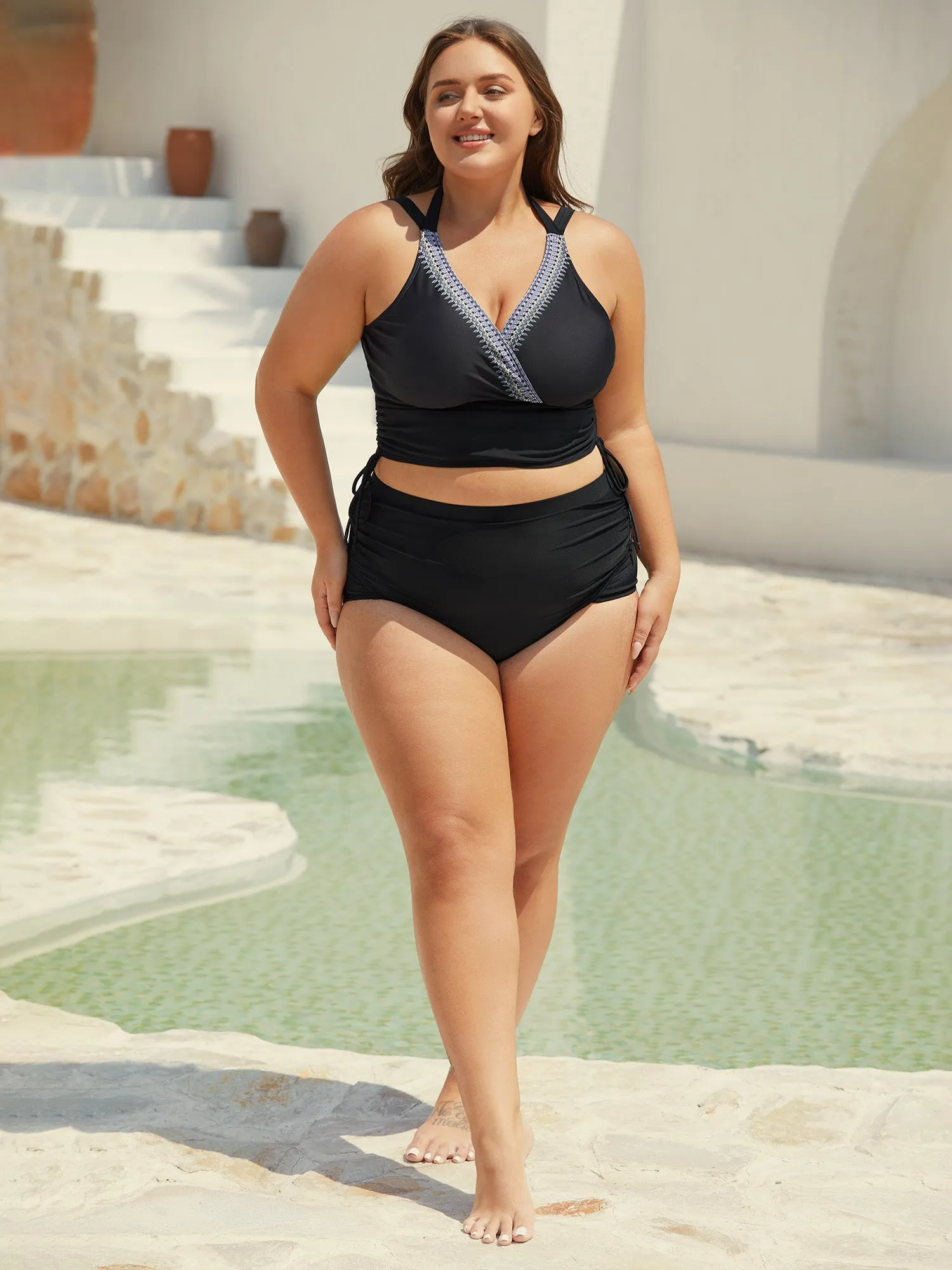 Boho Print Adjustable Drawstrings Swim Tankini sold by Bloomchic product image thumbnail 3