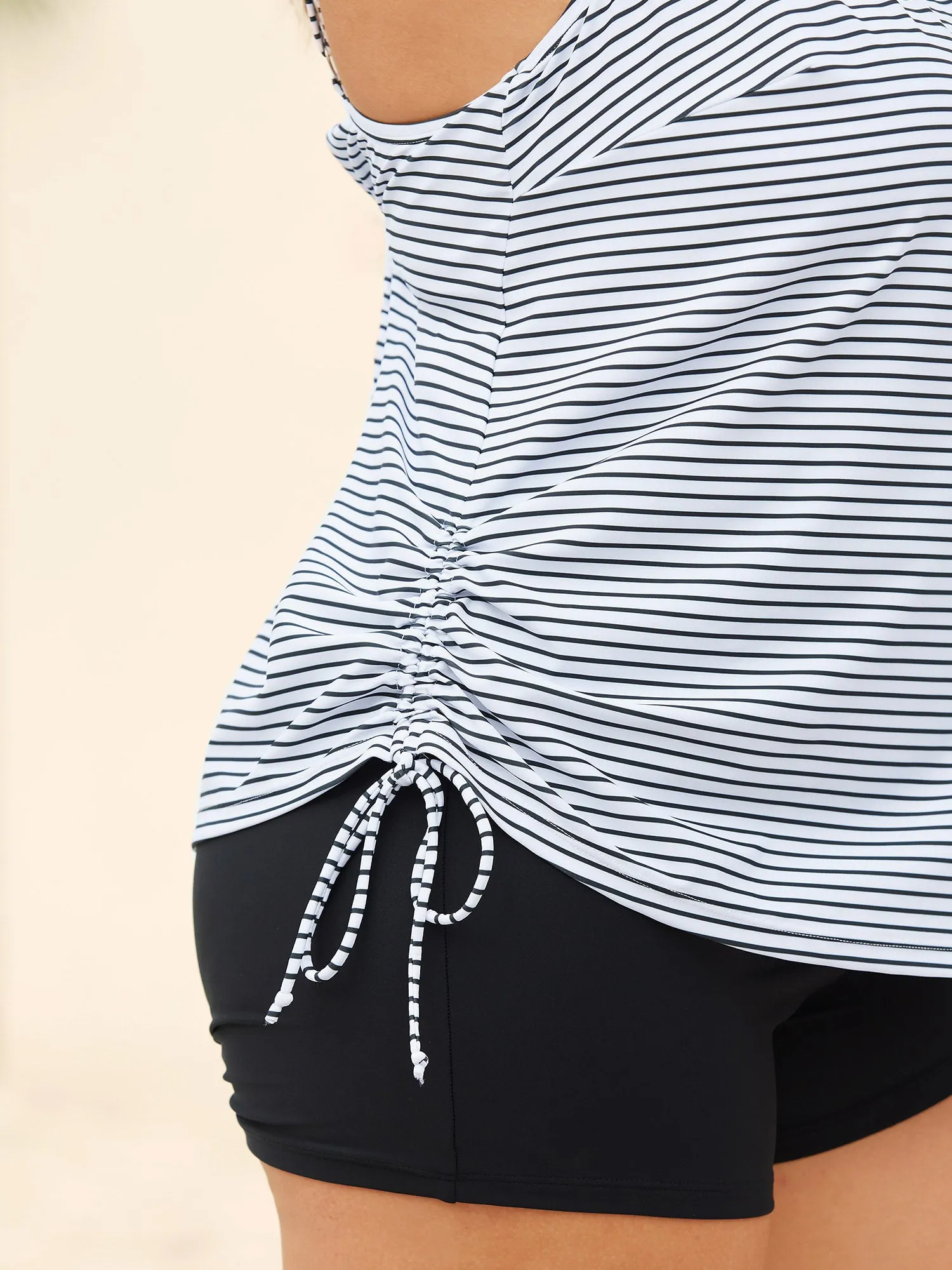 Striped Non-Removable Cups Swim Top sold by Bloomchic product image thumbnail 2