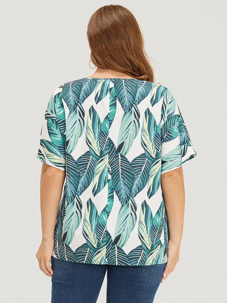 Tropical Print Batwing Sleeve Blouse sold by Bloomchic product image thumbnail 5