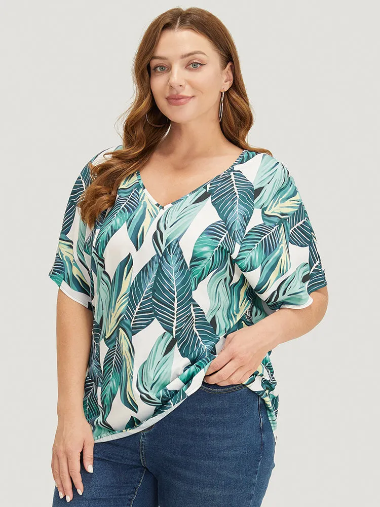 Tropical Print Batwing Sleeve Blouse sold by Bloomchic product image thumbnail 3