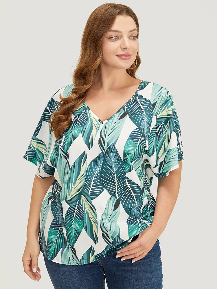 Tropical Print Batwing Sleeve Blouse sold by Bloomchic product image thumbnail 2