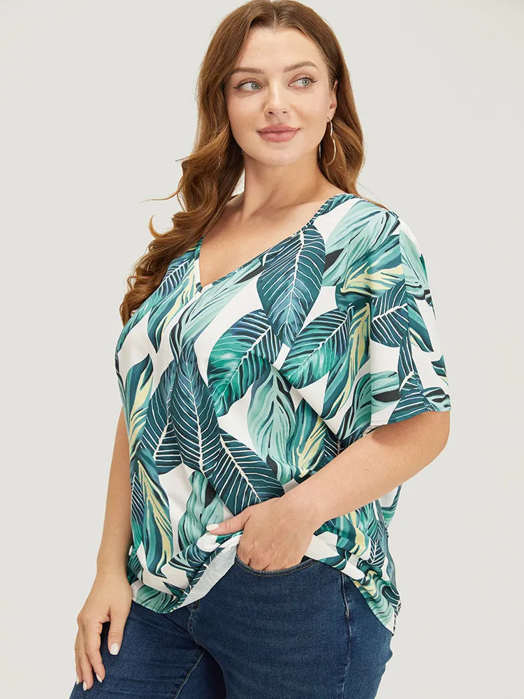 Tropical Print Batwing Sleeve Blouse sold by Bloomchic product image thumbnail 4