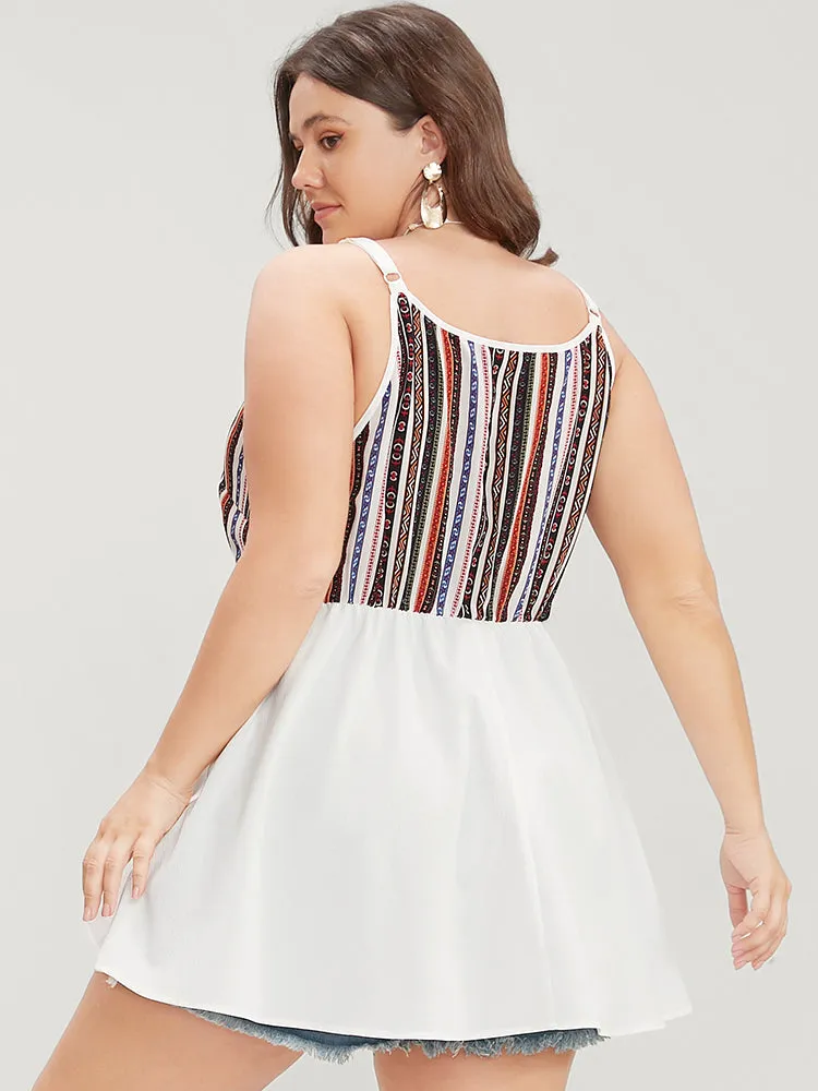 Striped Contrast Button Detail Ruffle Hem Cami Top sold by Bloomchic product image thumbnail 5