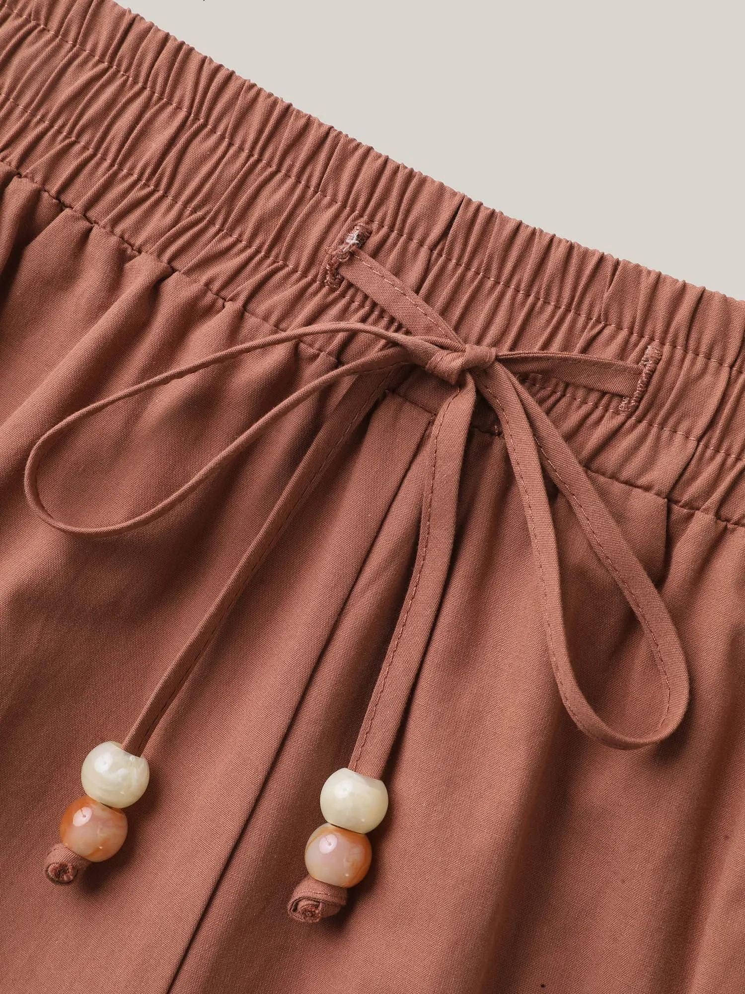 Cotton Drawstring Straight-Leg Pants sold by Bloomchic product image thumbnail 5