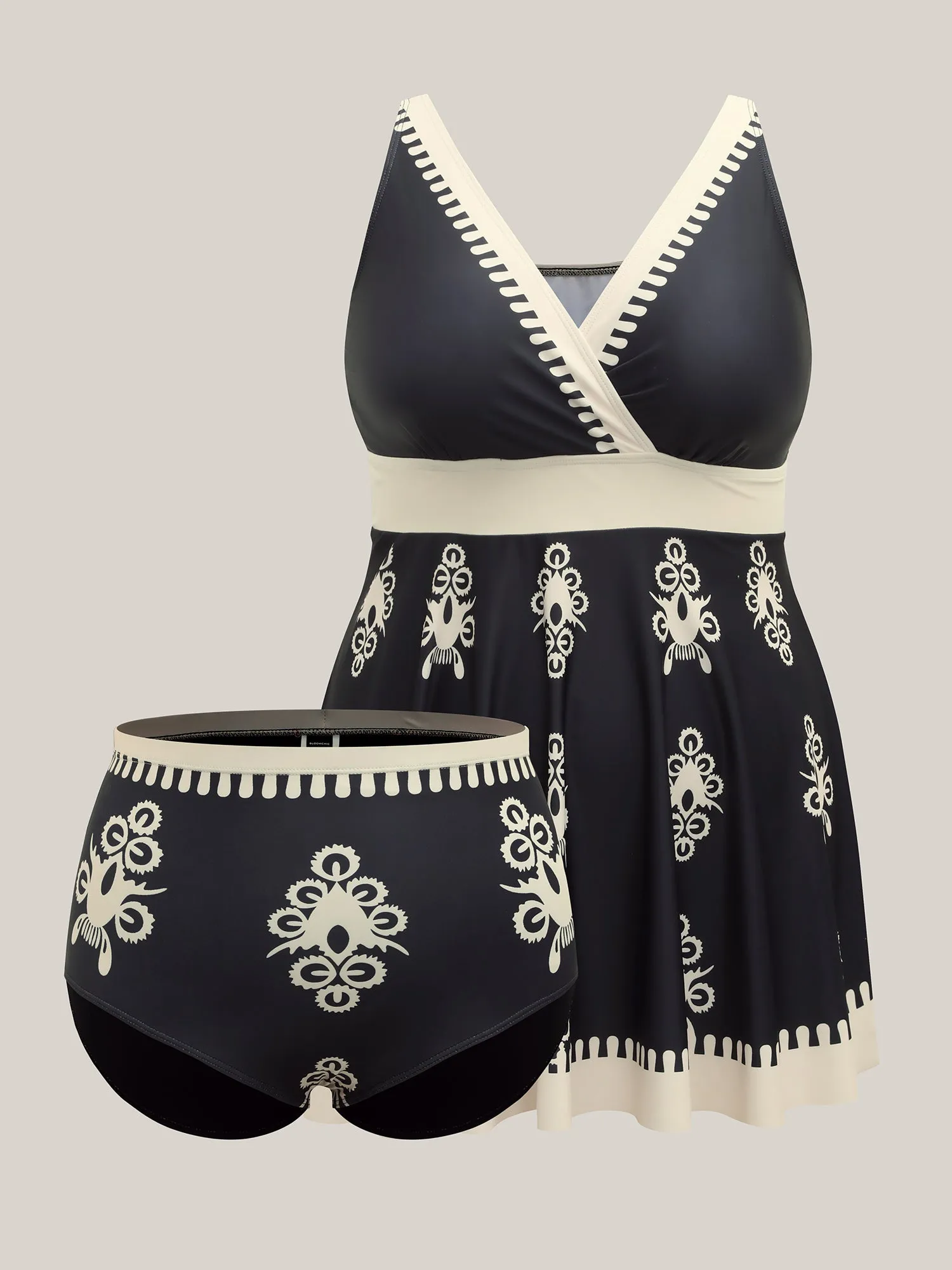 Boho Flower Print Surplice Swim Dress sold by Bloomchic product image thumbnail 5