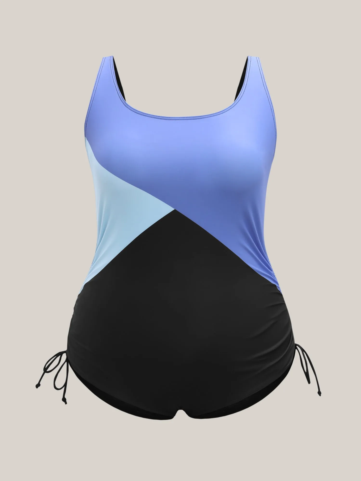 Color Block Side Drawstring One-Piece Swimsuit sold by Bloomchic product image thumbnail 5