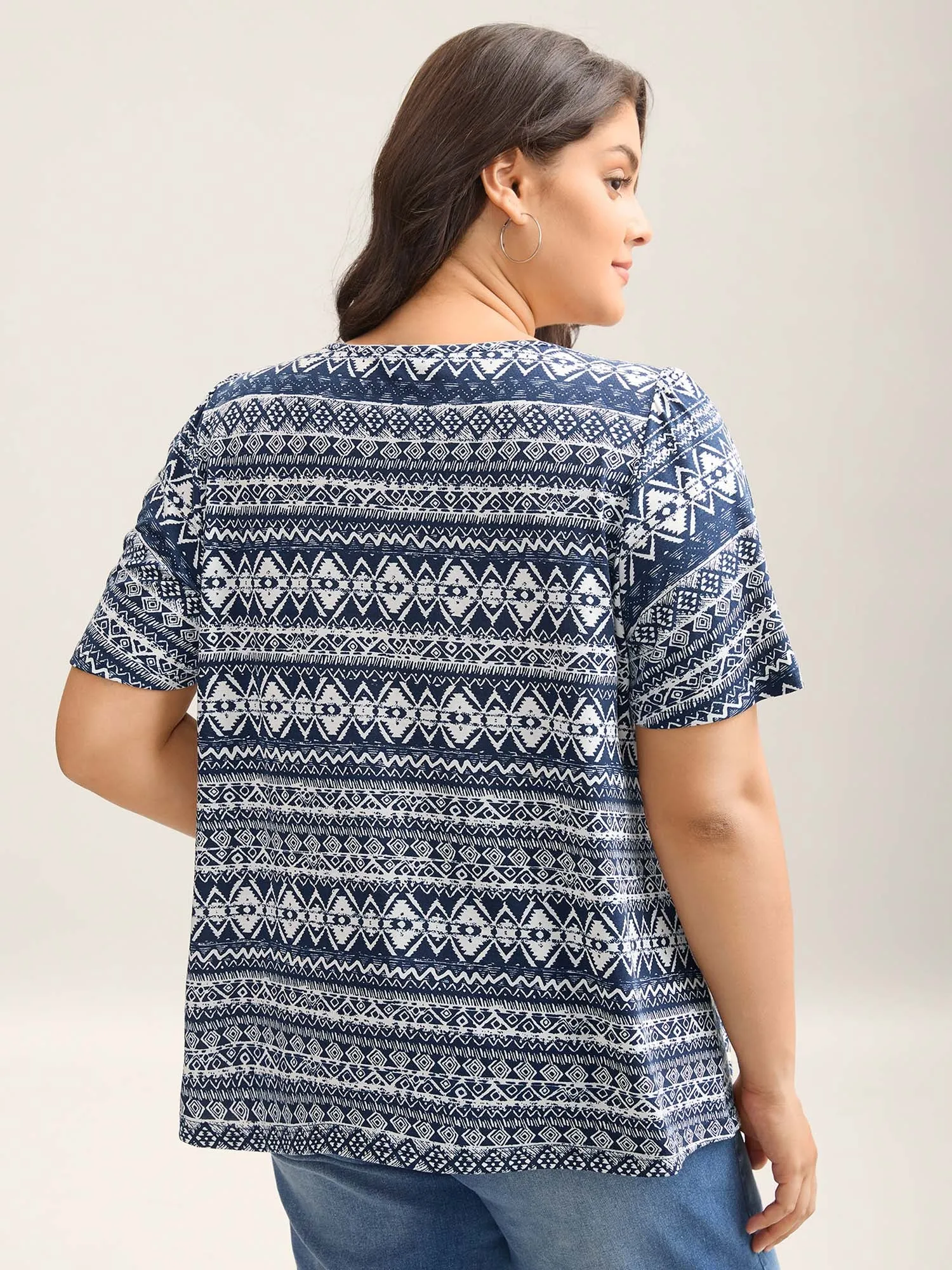 Boho Print Square Neck T-Shirt sold by Bloomchic product image thumbnail 4