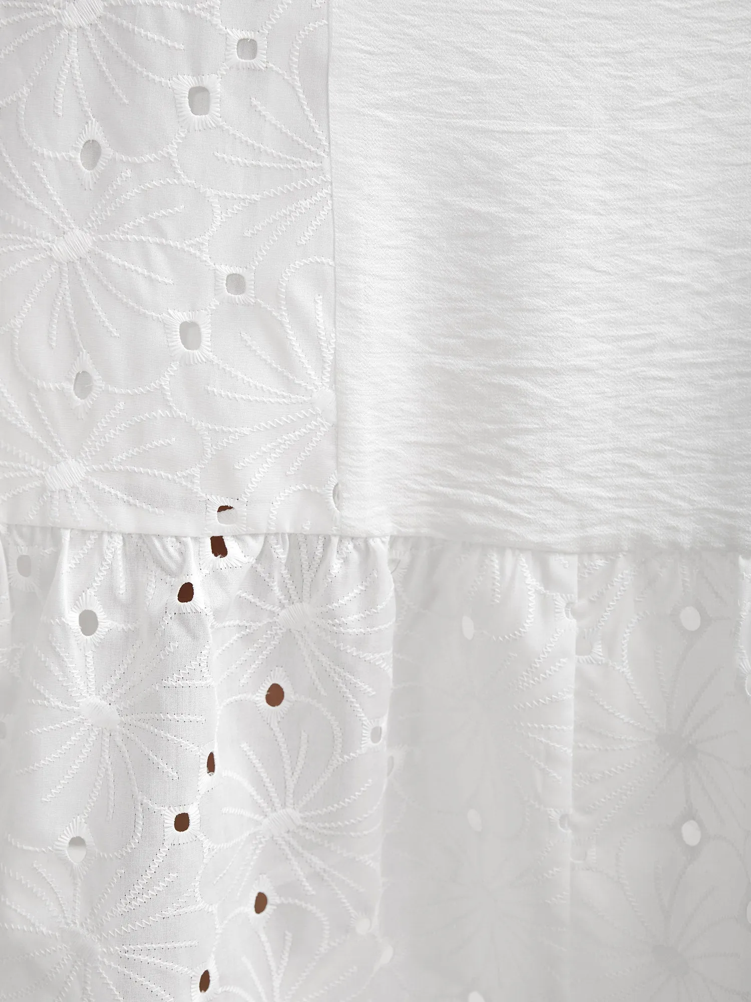 Cotton Lace Detail Tiered Hem Tiered Maxi Dress sold by Bloomchic product image thumbnail 2