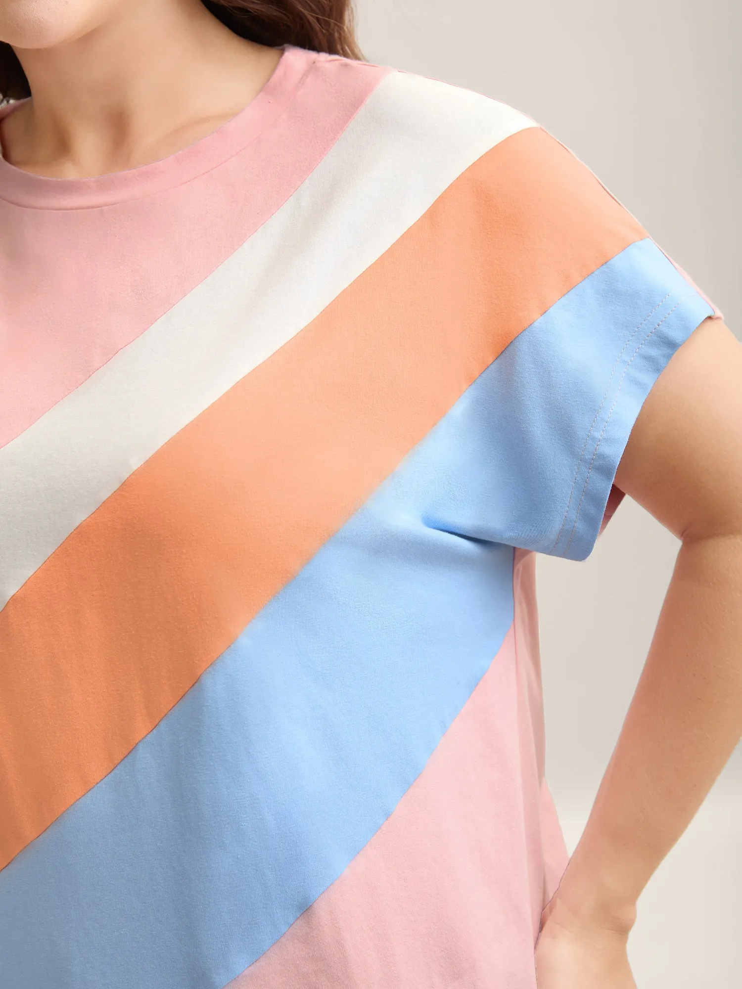 Pure Cotton Colorful Stripes T-Shirt sold by Bloomchic product image thumbnail 4