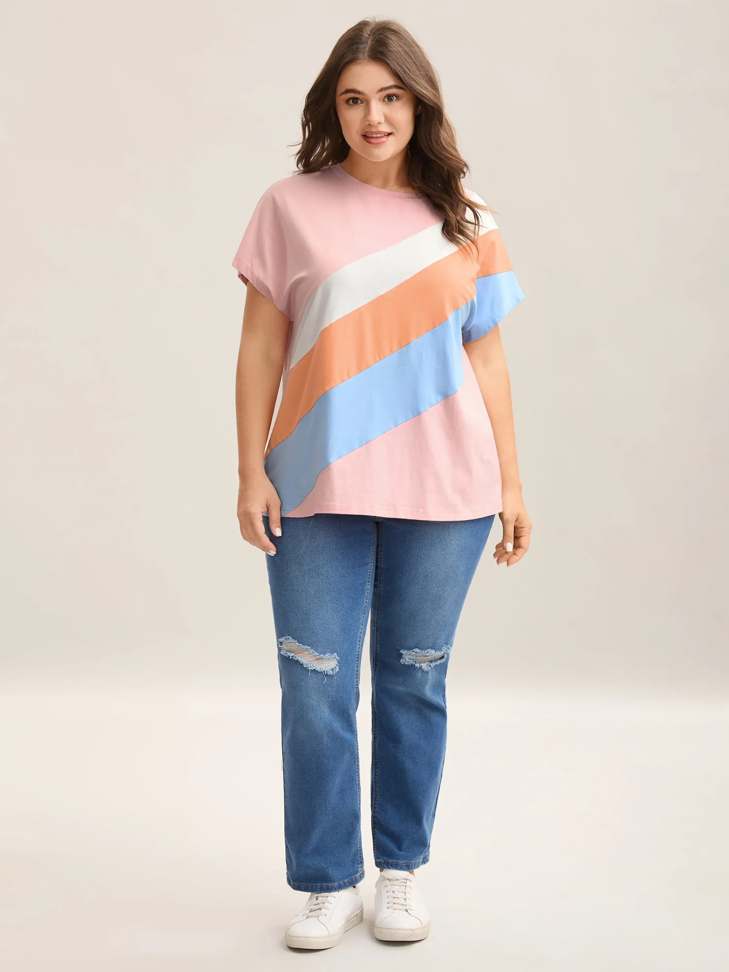 Pure Cotton Colorful Stripes T-Shirt sold by Bloomchic product image thumbnail 3