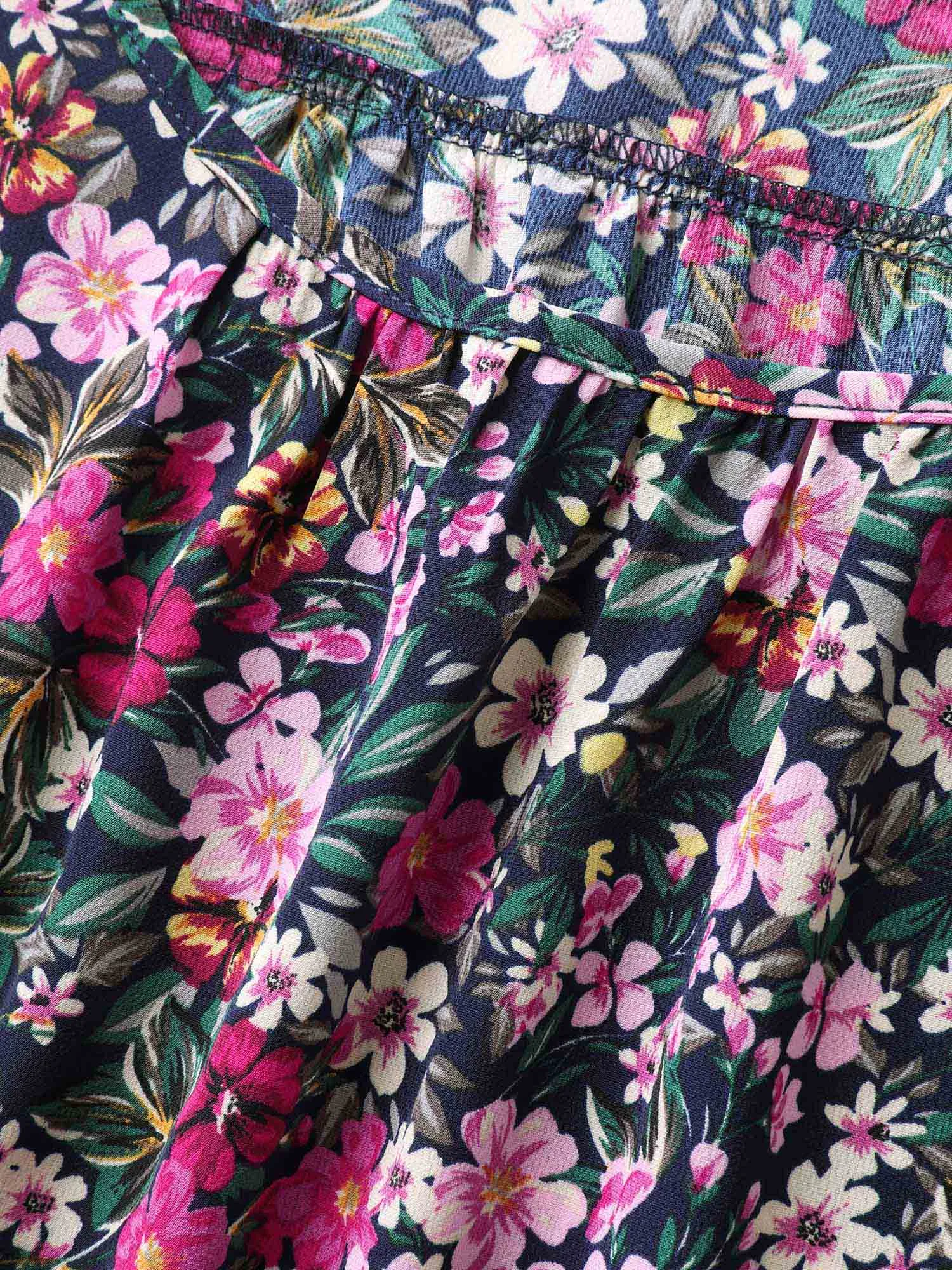 Floral Print Pleated Neck Tank Top sold by Bloomchic product image thumbnail 5