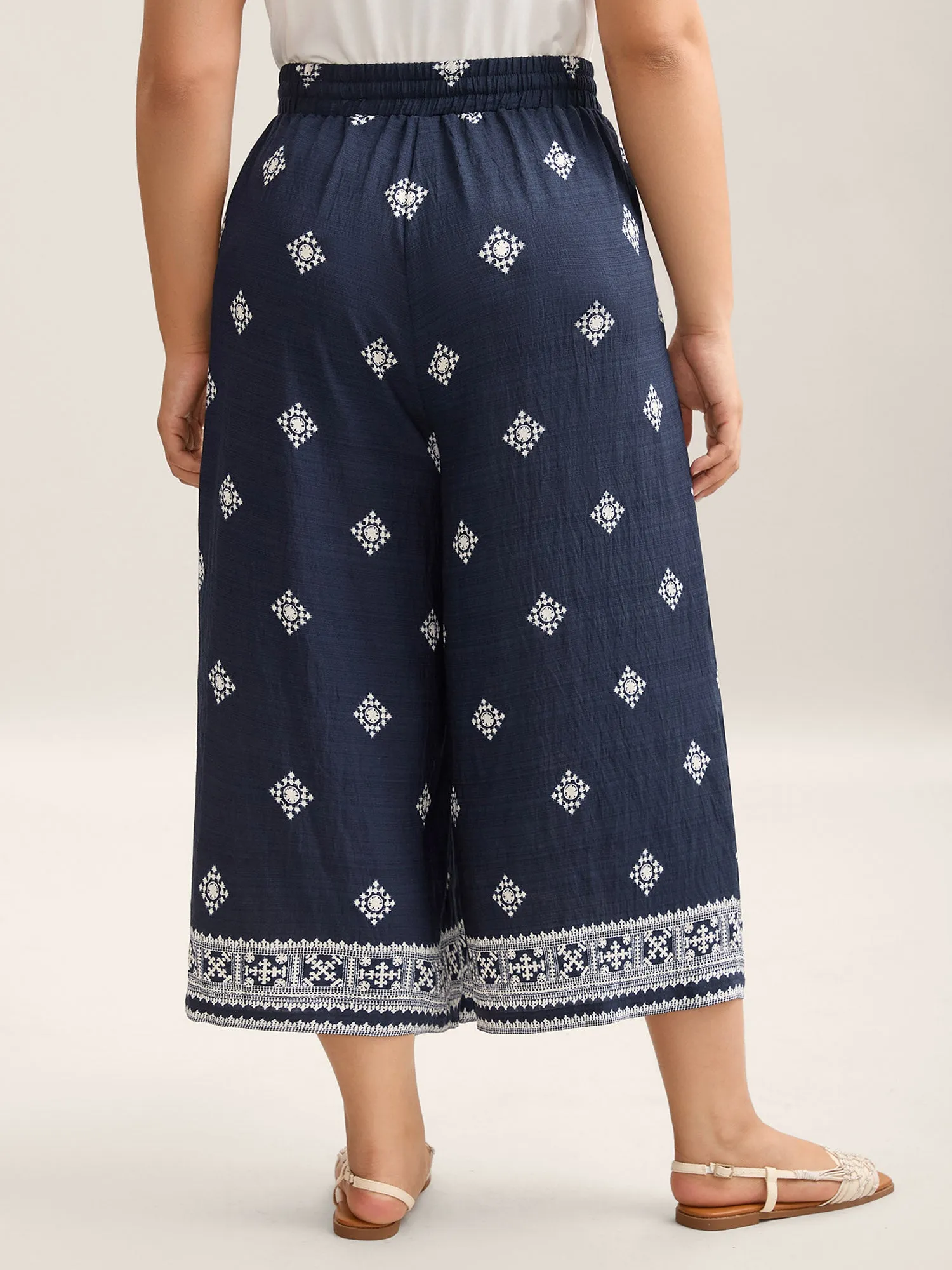 Geometric Print Tied Wide-Leg Pants sold by Bloomchic product image thumbnail 3
