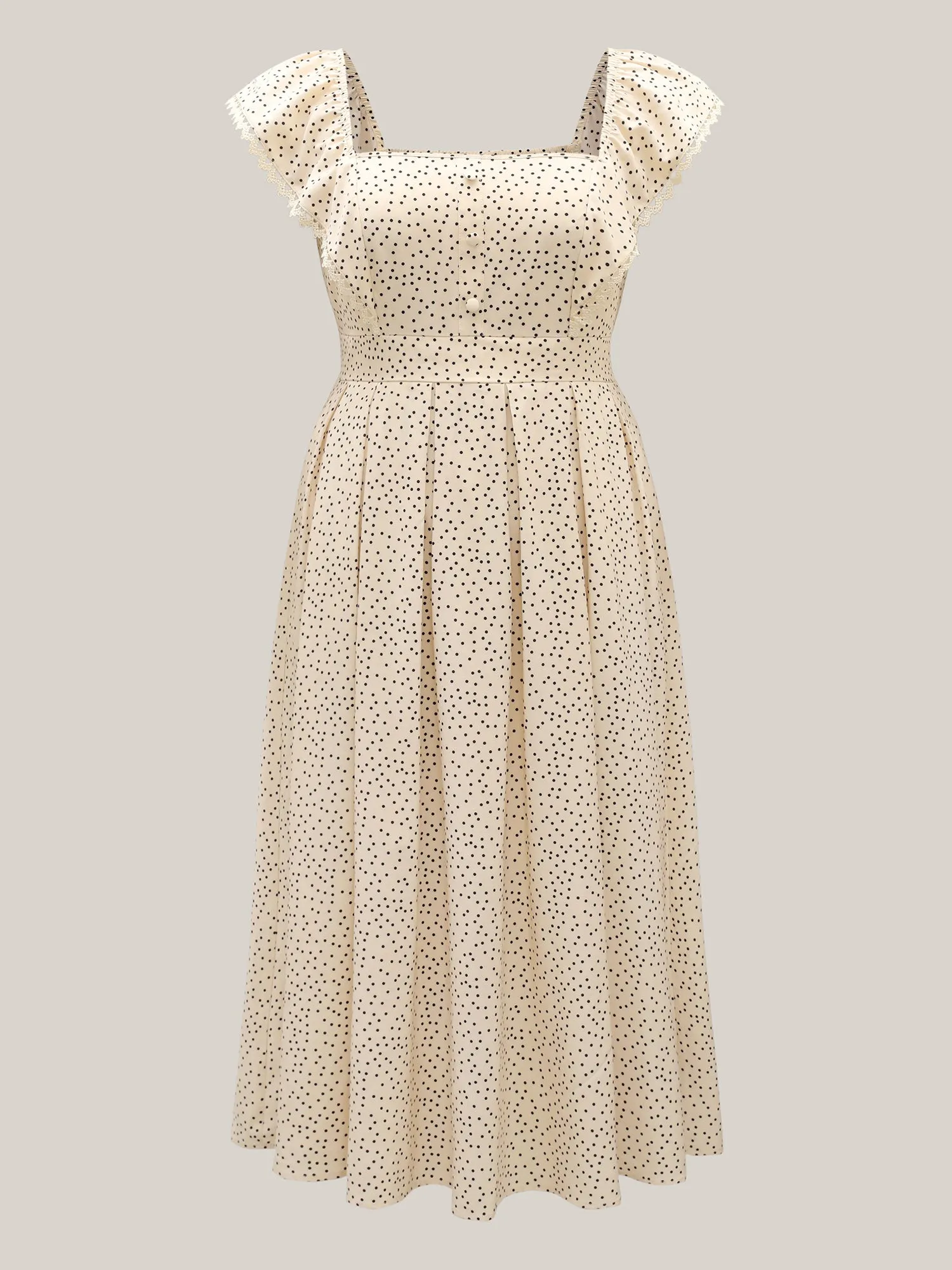 Polka Dot Cinched-Waist Pockets Midi Dress sold by Bloomchic product image thumbnail 5