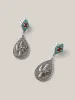 Antique Silver Turquoise Drop Earrings sold by Bloomchic