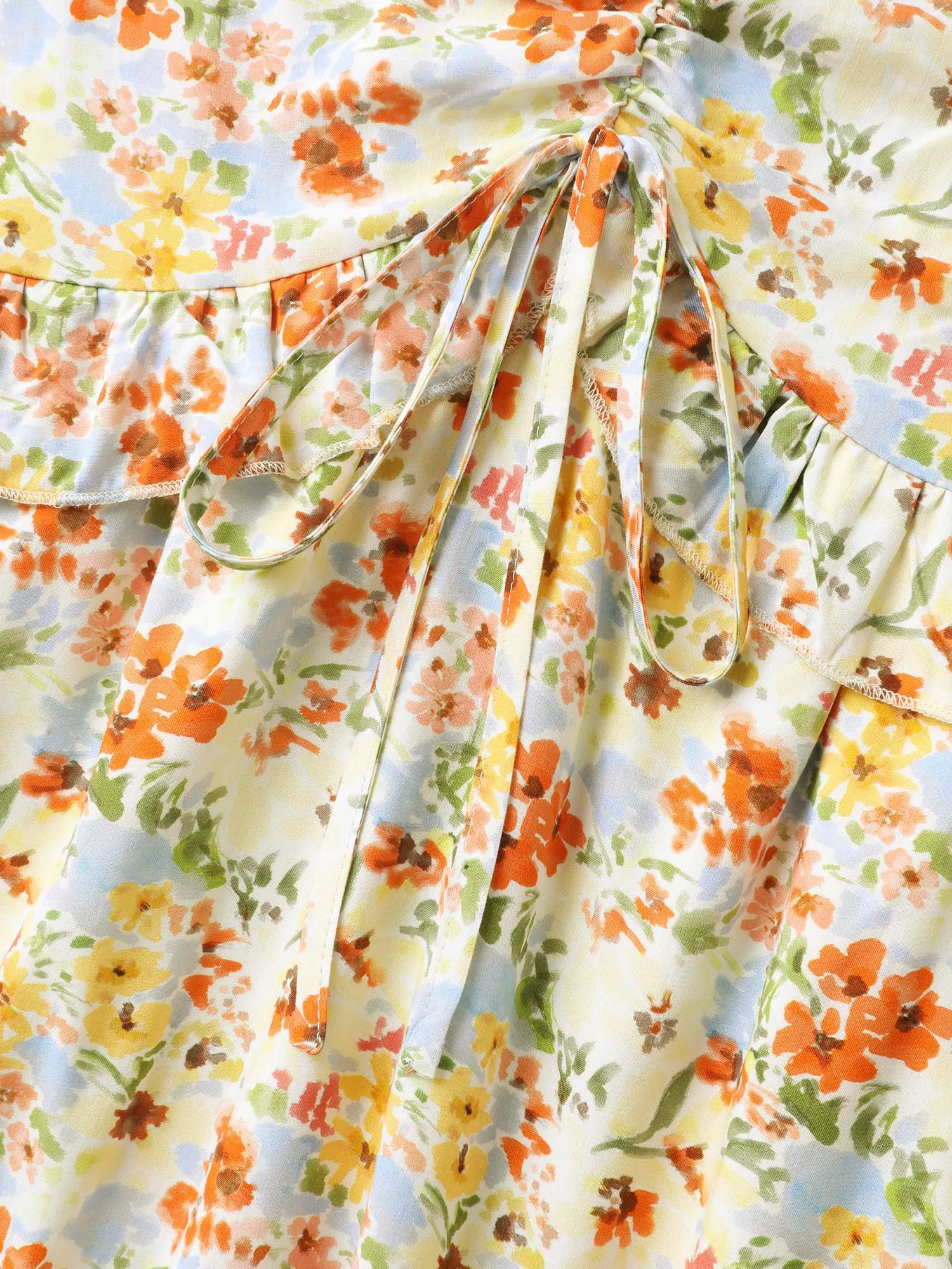 Floral Print Ruched Pockets Midi Dress sold by Bloomchic product image thumbnail 5