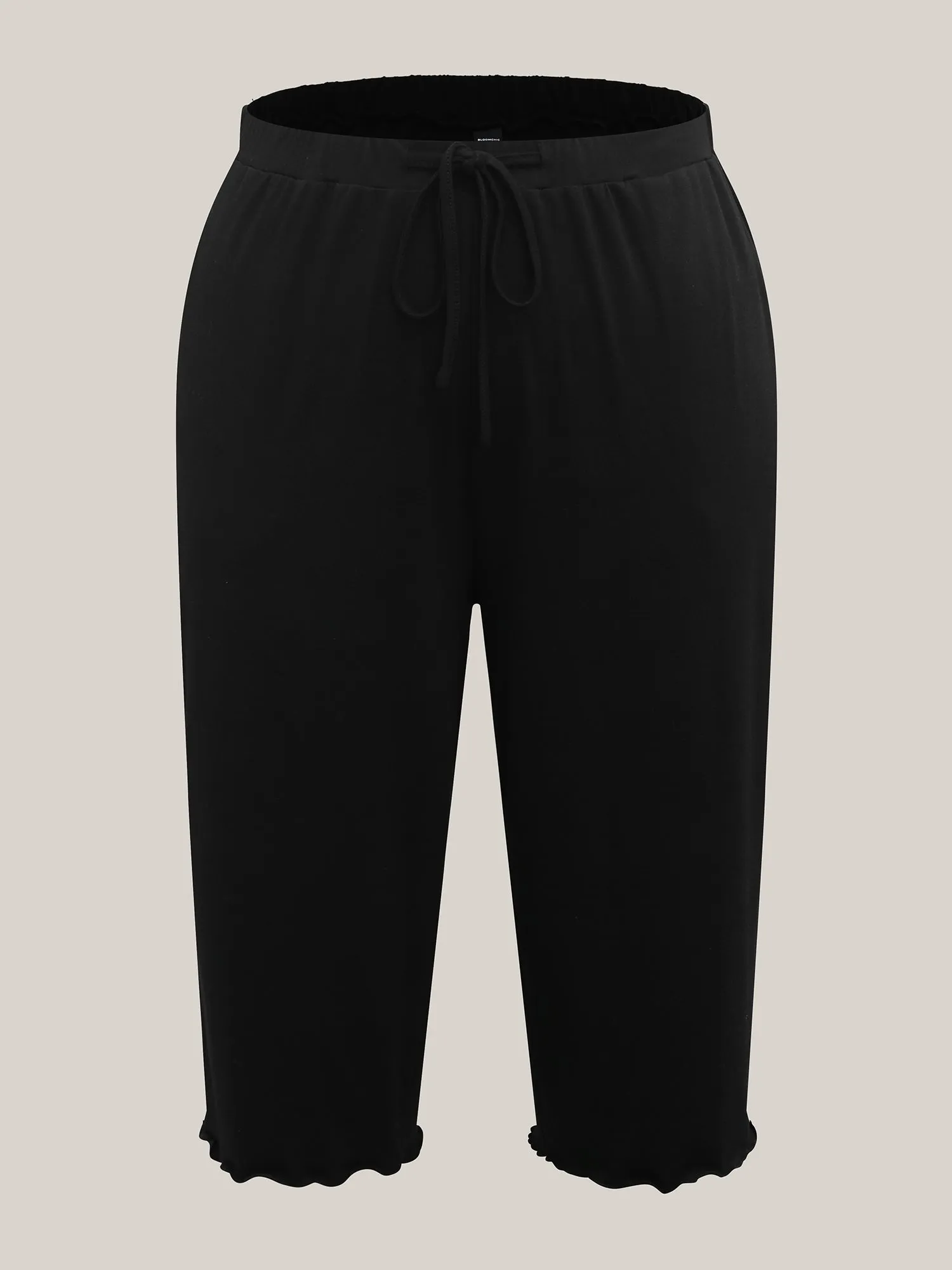 Supersoft Scalloped Hem Straight-Fit Lounge Bottoms sold by Bloomchic product image thumbnail 5