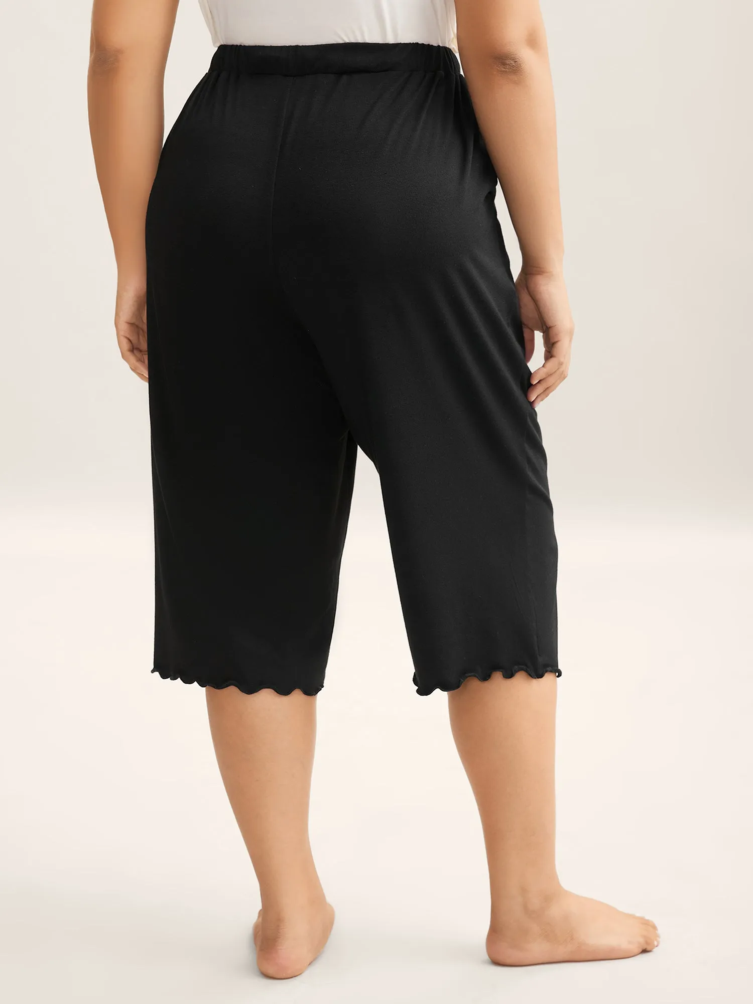 Supersoft Scalloped Hem Straight-Fit Lounge Bottoms sold by Bloomchic product image thumbnail 4