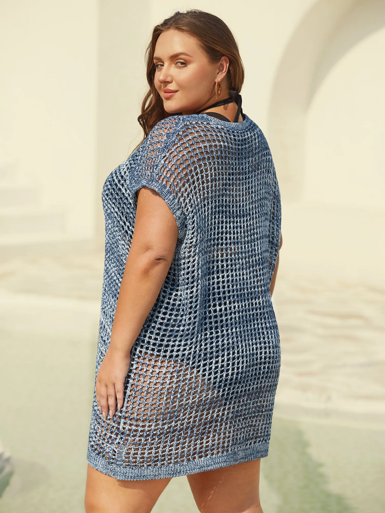 Color Contrast Cut-Out Swim Cover-Up sold by Bloomchic product image thumbnail 2