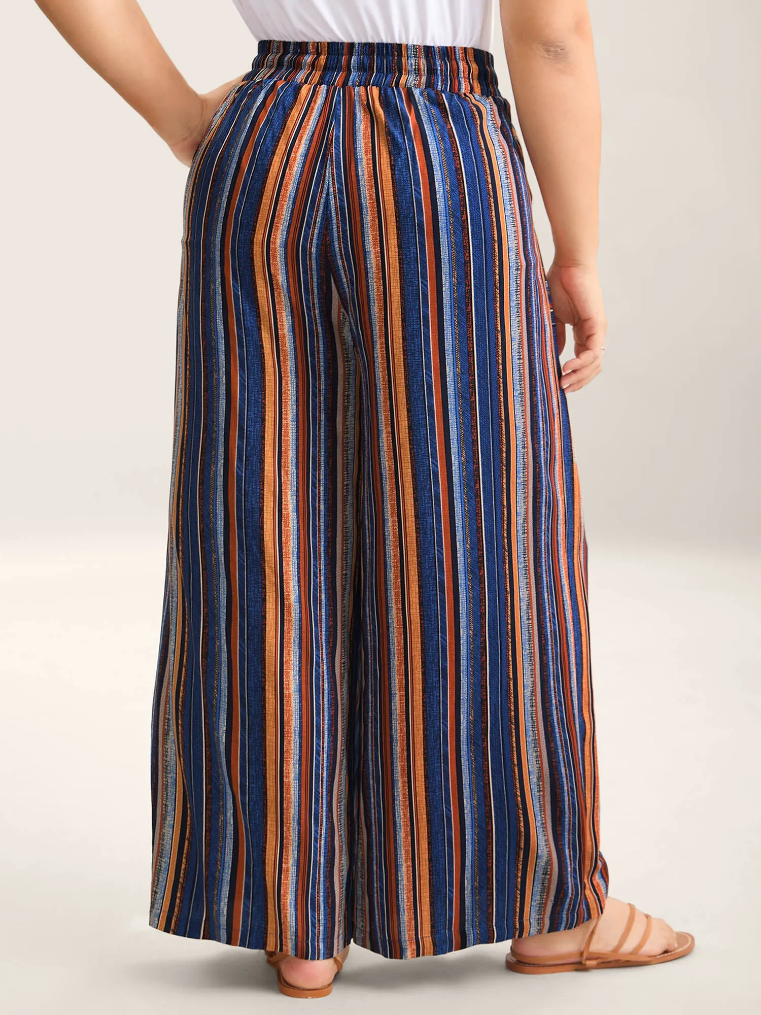 Boho Stripes Drawstring Wide-Leg Pants sold by Bloomchic product image thumbnail 4