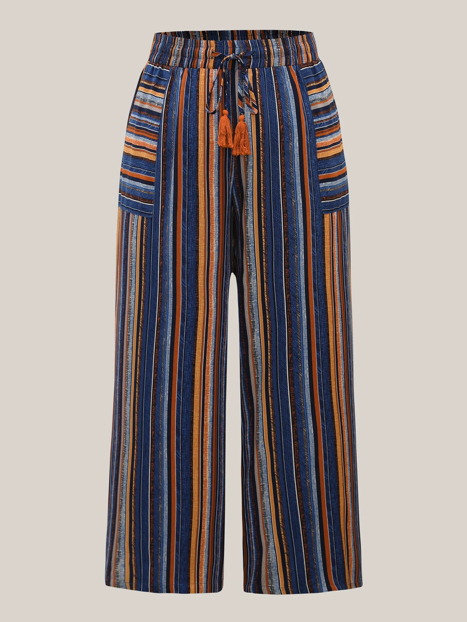Boho Stripes Drawstring Wide-Leg Pants sold by Bloomchic product image thumbnail 5