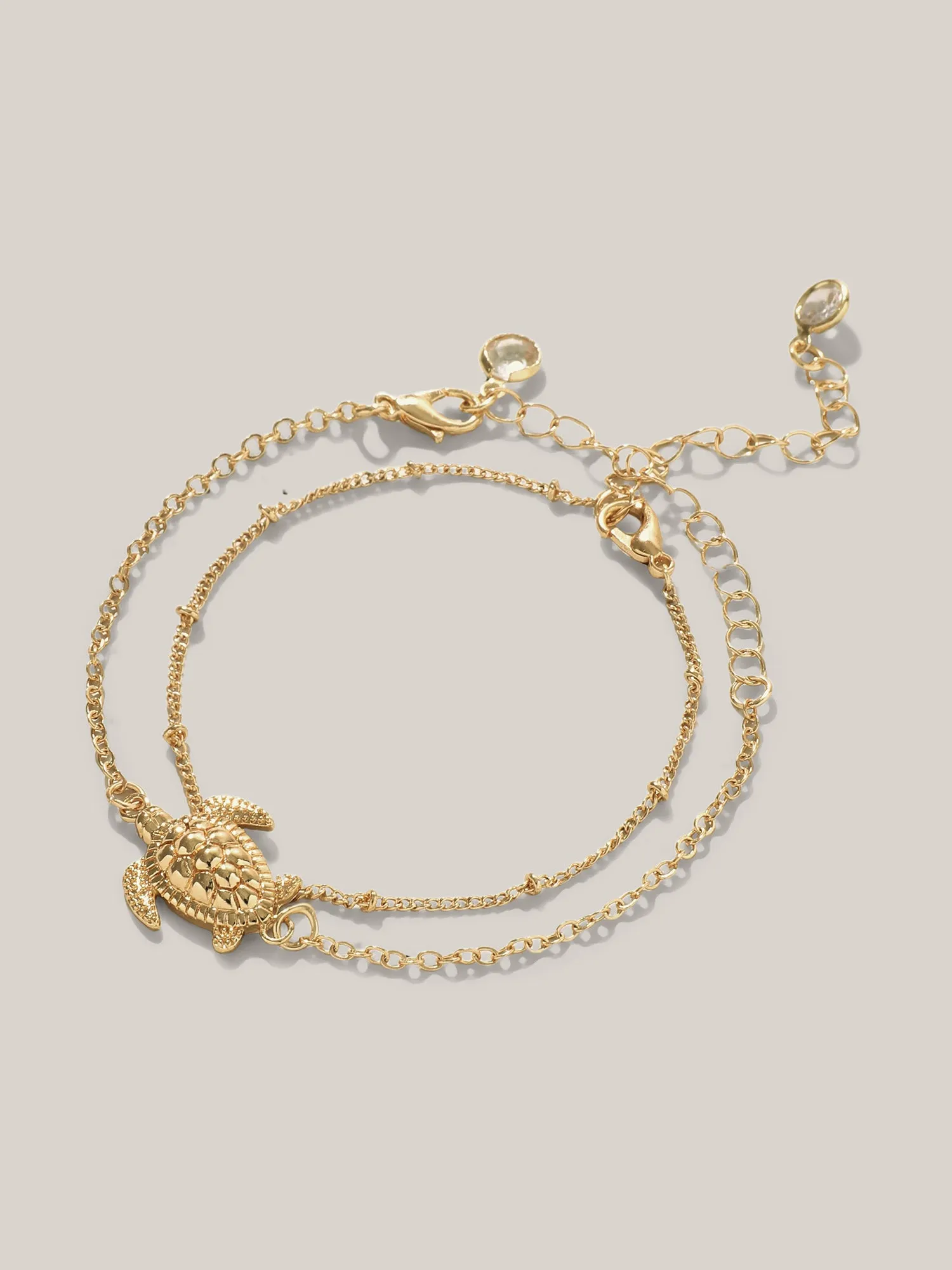 Turtle Gold-Tone Layered Bracelet sold by Bloomchic
