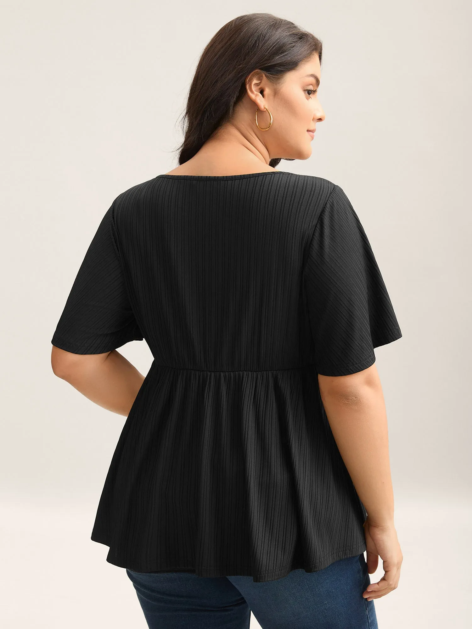 Stretchy Pit Strip Keyhole Plain Top sold by Bloomchic product image thumbnail 2