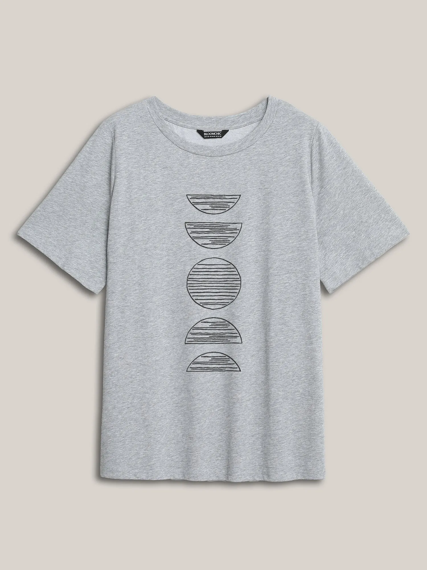 Moon Cycle Pattern Round Neck T-Shirt sold by Bloomchic