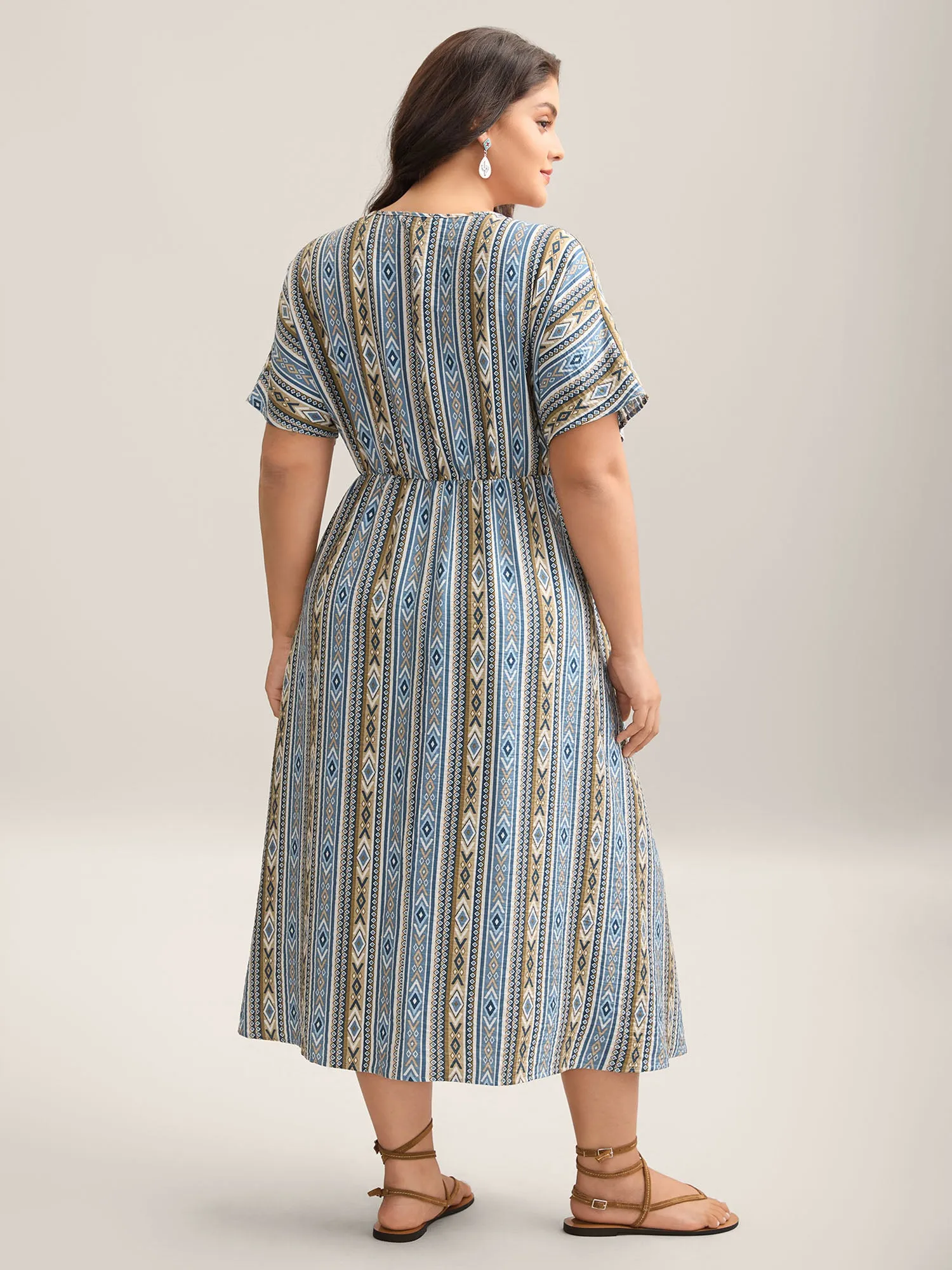 Boho Stripes Rayon Pockets Maxi Dress sold by Bloomchic product image thumbnail 4