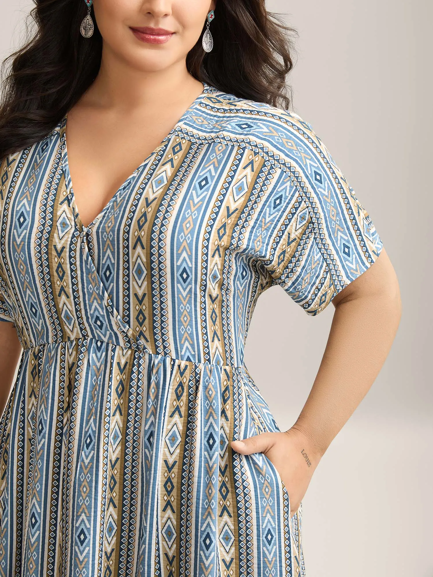 Boho Stripes Rayon Pockets Maxi Dress sold by Bloomchic product image thumbnail 2