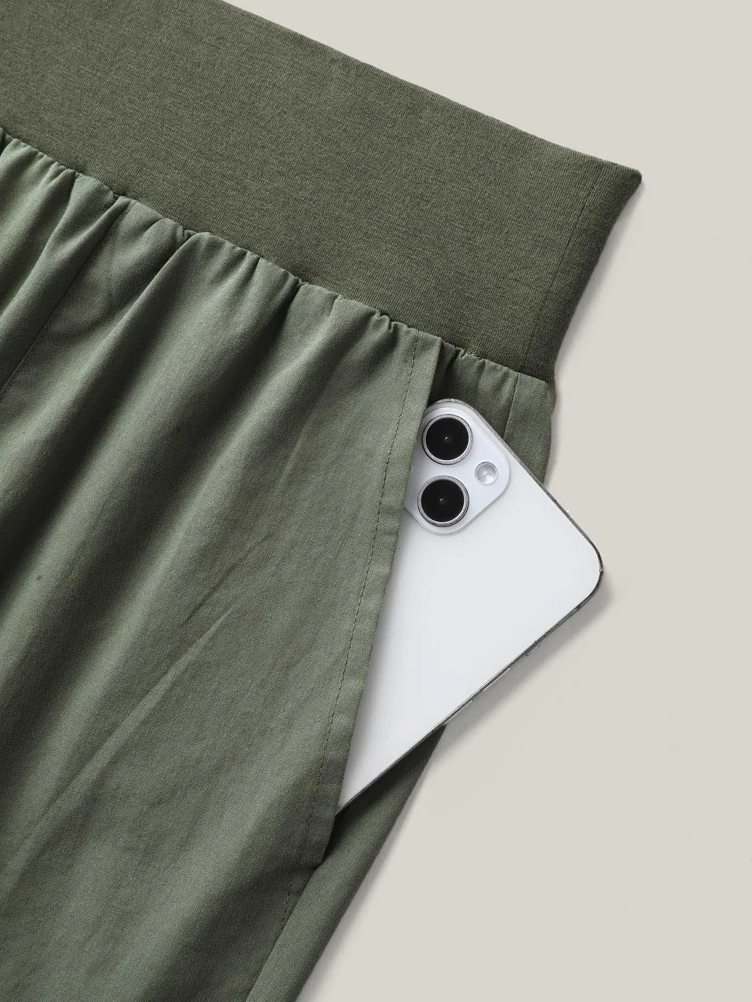 Cotton Wide Waist Plain Shorts sold by Bloomchic product image thumbnail 5