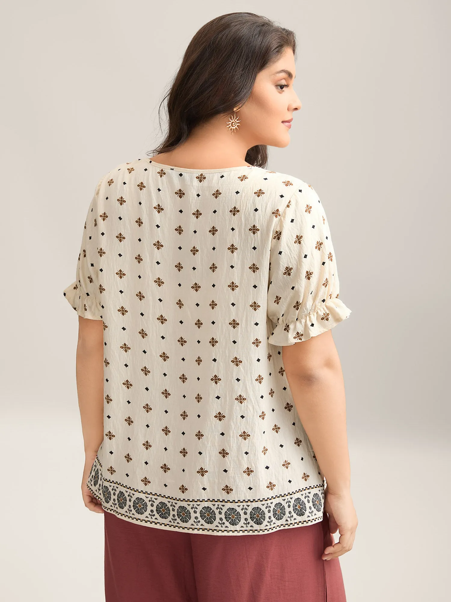 Rayon Embroidered Pleated Blouse sold by Bloomchic product image thumbnail 2
