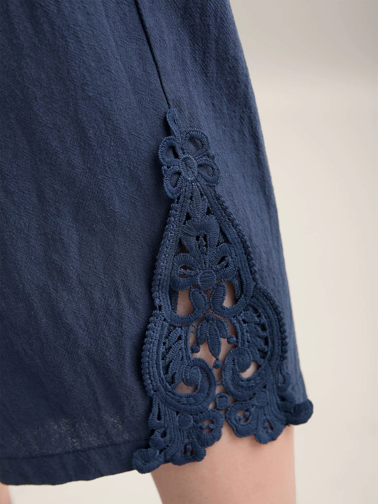 Lace Cut-Out Straight-Leg Plain Pants sold by Bloomchic product image thumbnail 2