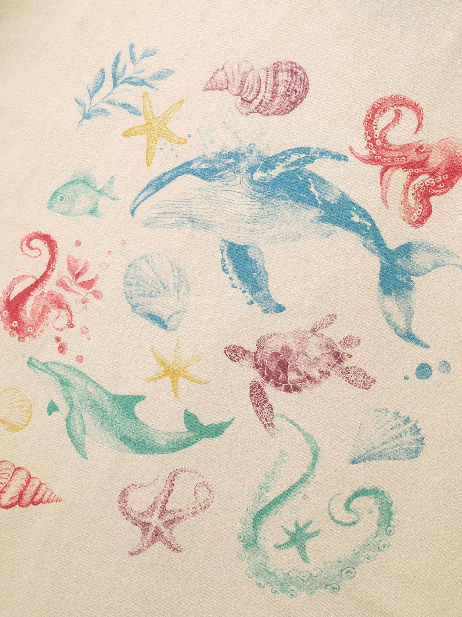 Ocean Print Round Neck Fitted T-Shirt sold by Bloomchic product image thumbnail 5