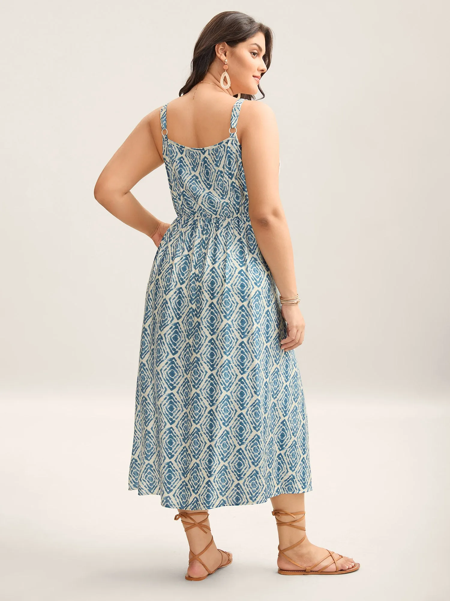 Wavy Print Cami Flowy Maxi Dress sold by Bloomchic product image thumbnail 4