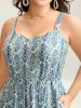 Wavy Print Cami Flowy Maxi Dress sold by Bloomchic