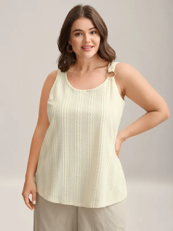 Textured Metal Ring Sheer Tank Top sold by Bloomchic