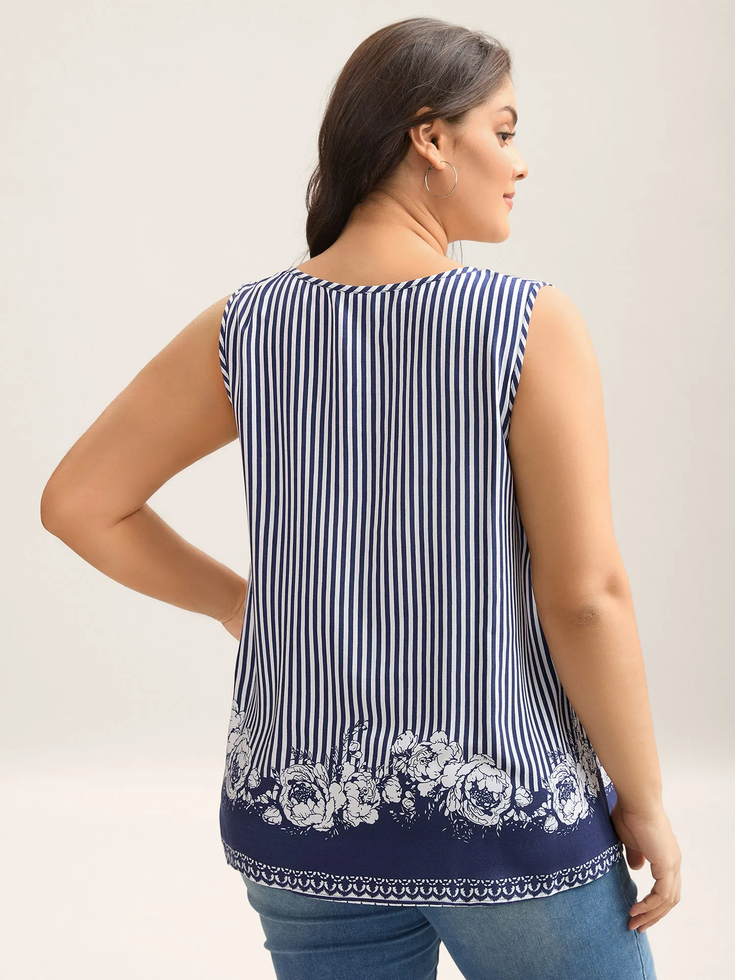 Rayon Floral Hem Tank Top sold by Bloomchic product image thumbnail 2