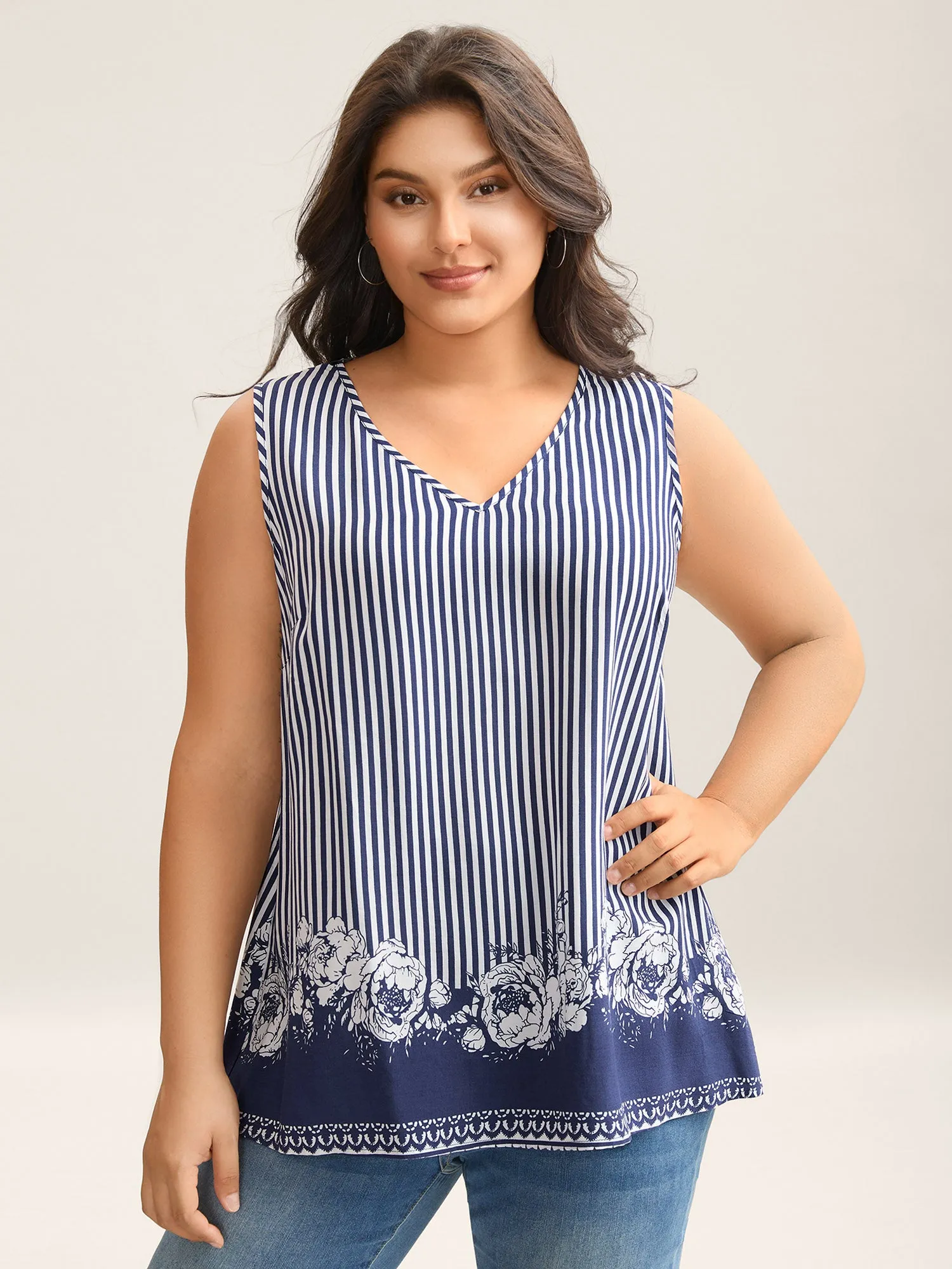 Rayon Floral Hem Tank Top sold by Bloomchic