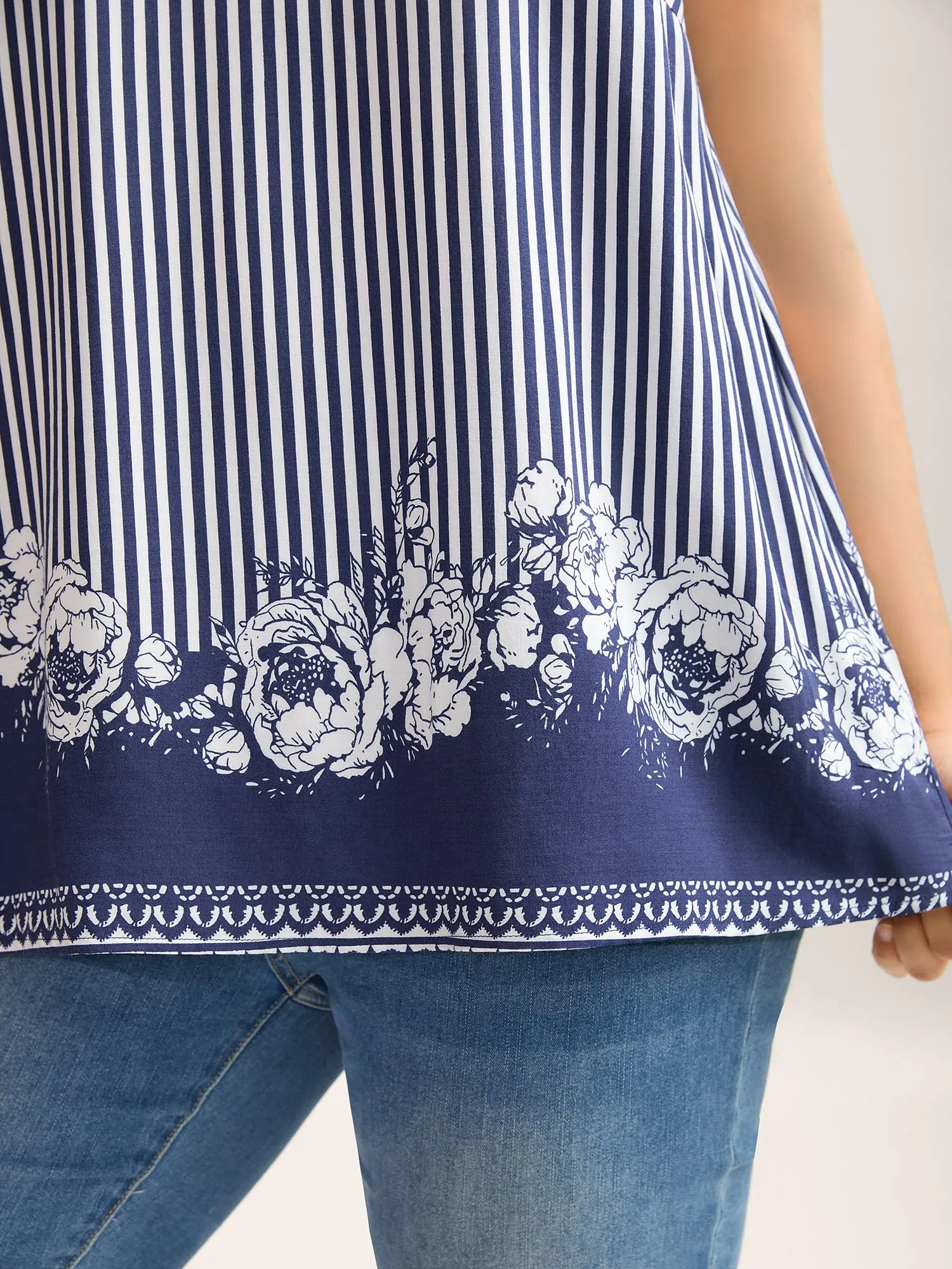 Rayon Floral Hem Tank Top sold by Bloomchic product image thumbnail 4