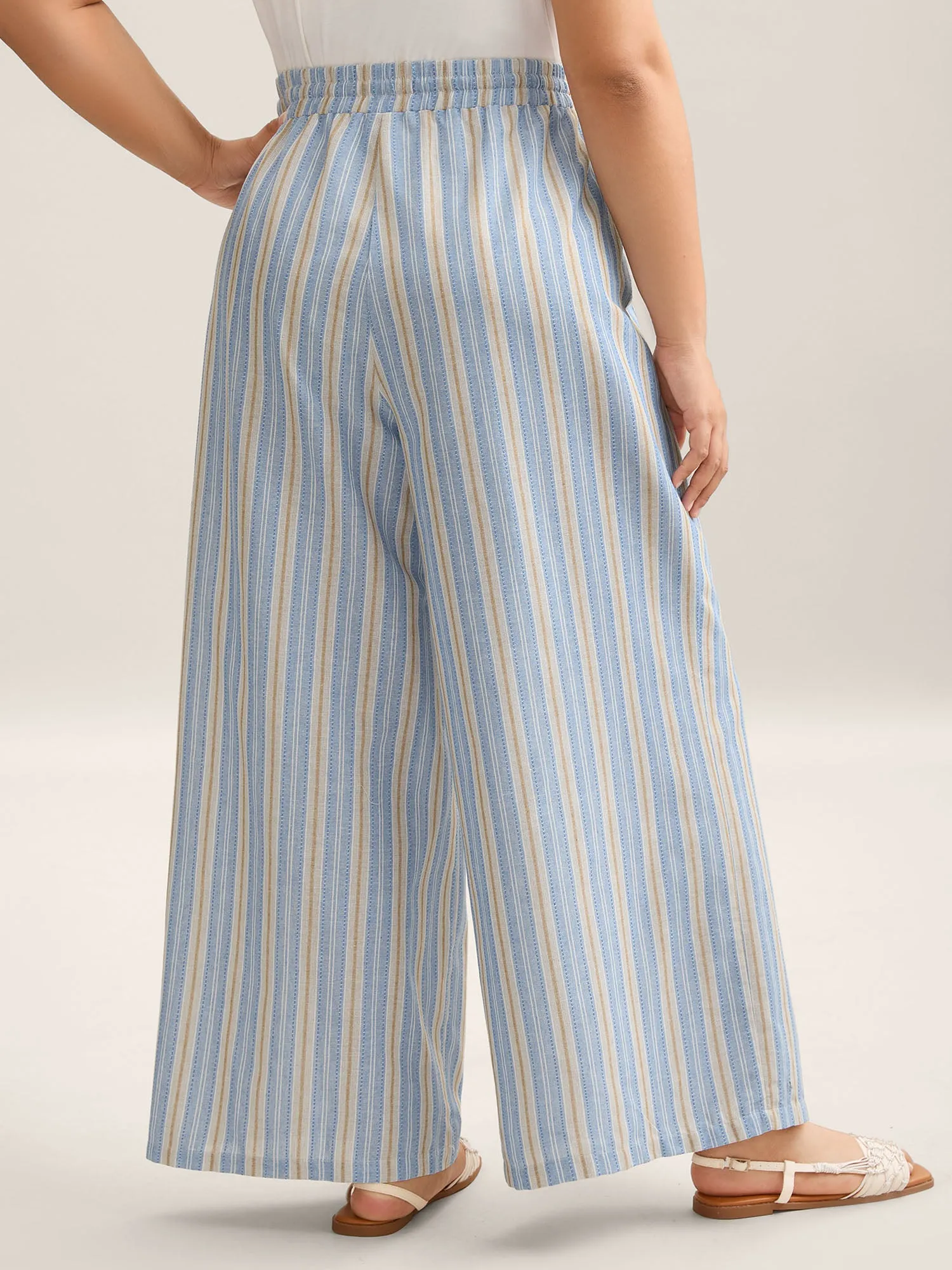 Stripes Pockets Wide-Leg Pants sold by Bloomchic product image thumbnail 4