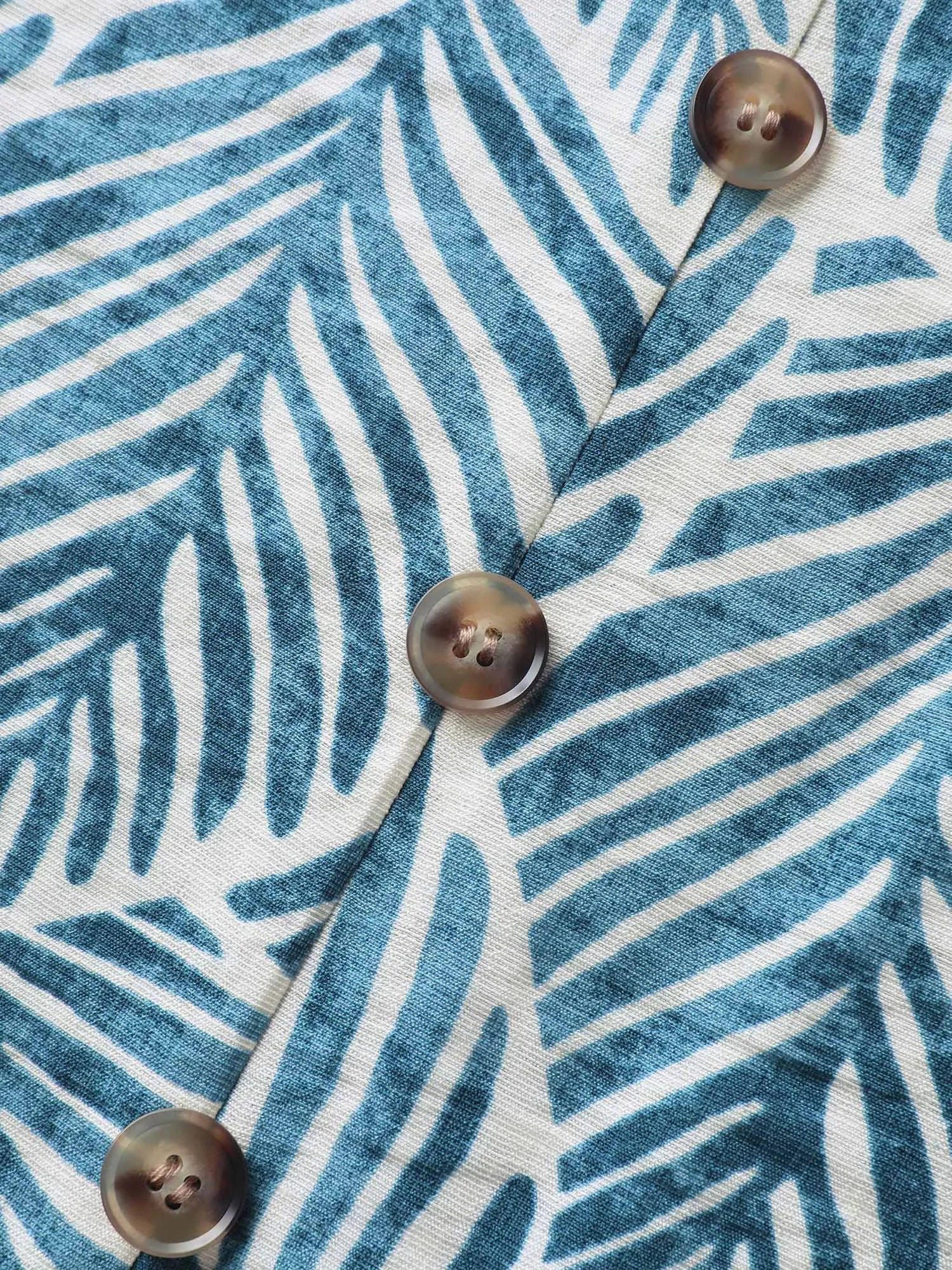 Bow Shoulder Leaf Print Button Tank Top sold by Bloomchic product image thumbnail 5