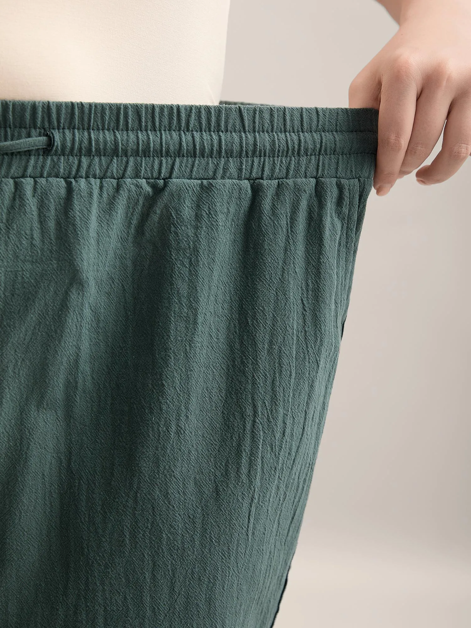 Cotton Side Lace Straight-Fit Plain Pants sold by Bloomchic product image thumbnail 5