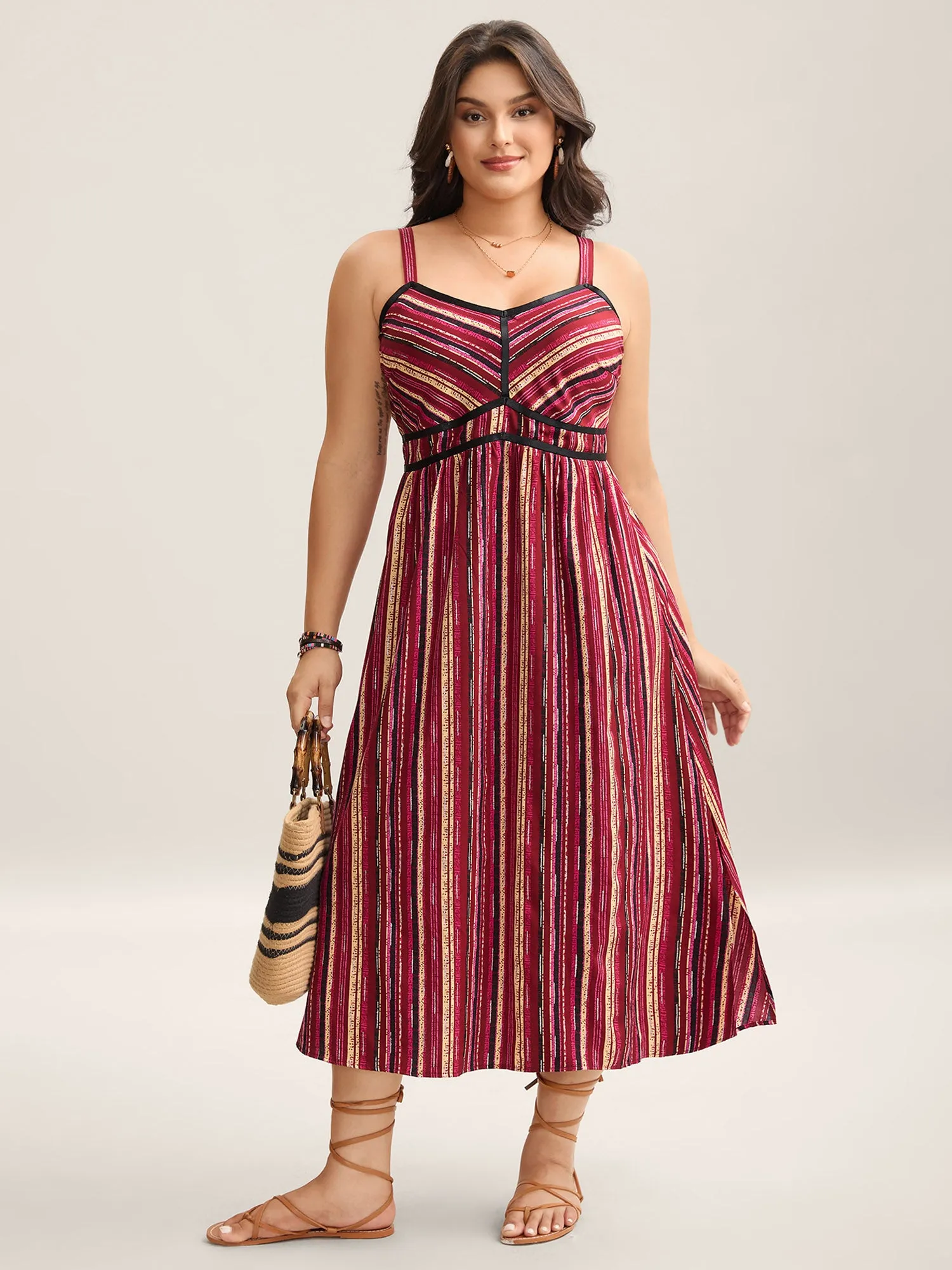 Colorful Stripes Spliced Cami Maxi Dress sold by Bloomchic product image thumbnail 3
