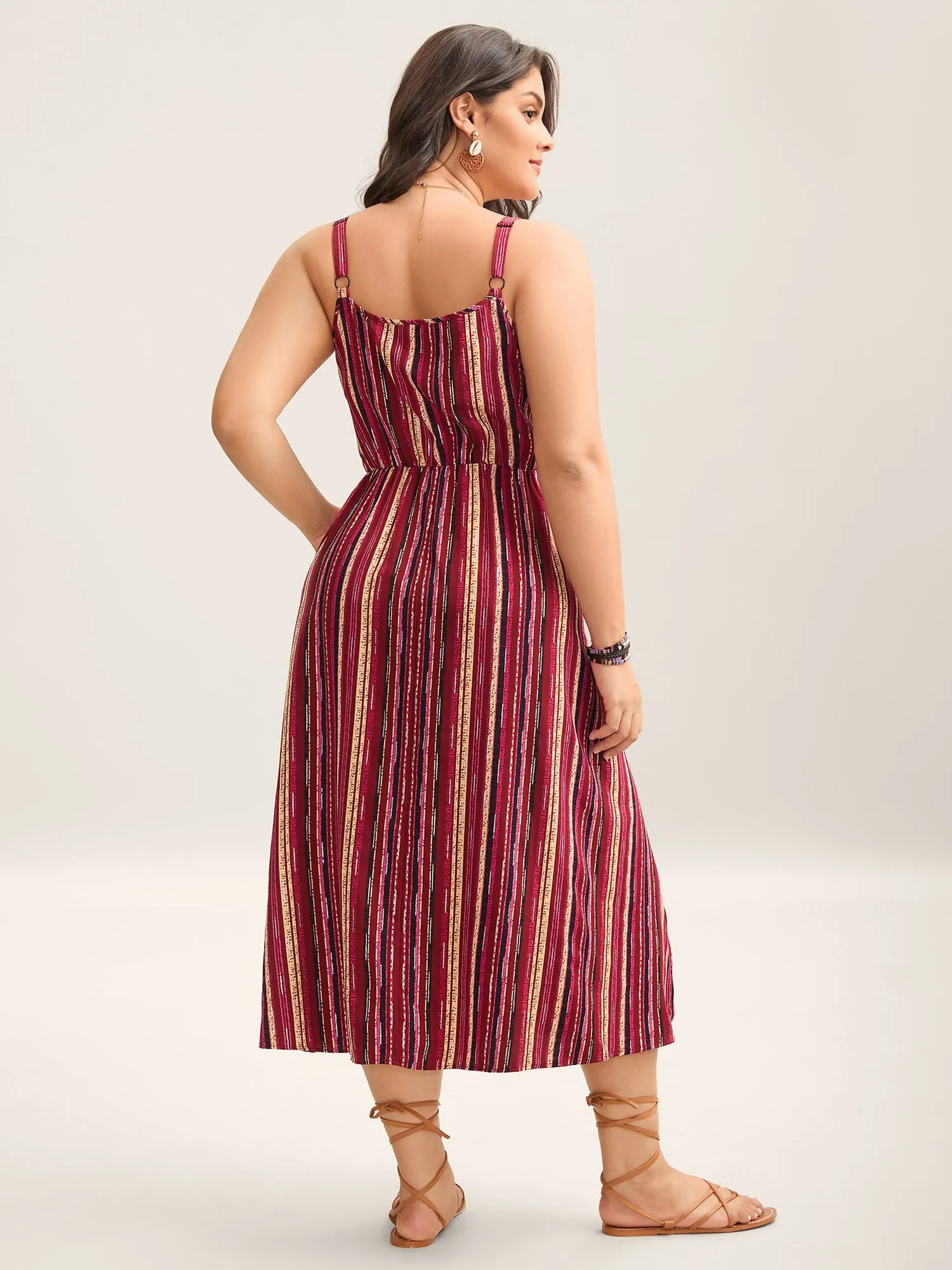 Colorful Stripes Spliced Cami Maxi Dress sold by Bloomchic product image thumbnail 4