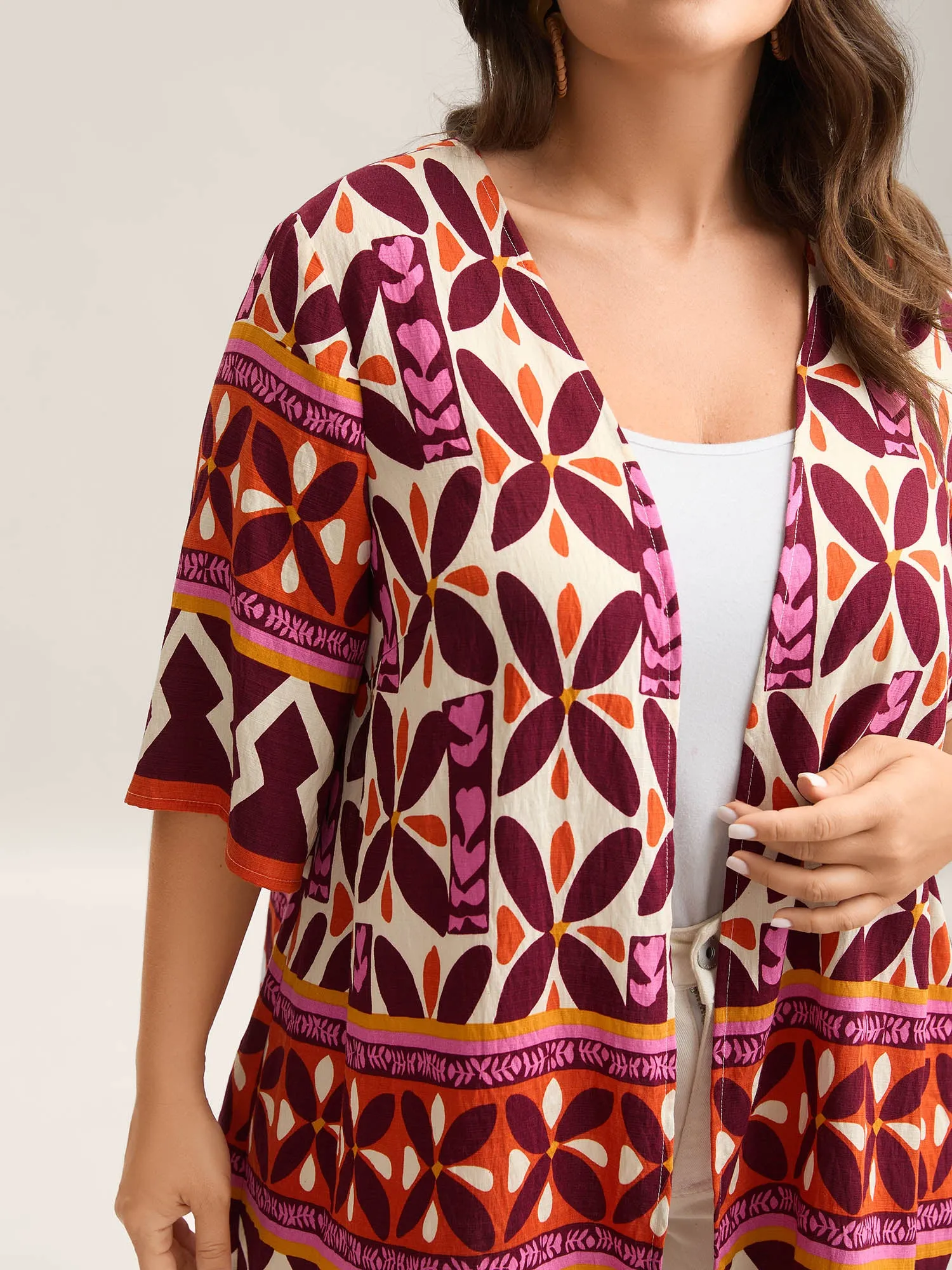 Boho Print Open-Front Kimono sold by Bloomchic product image thumbnail 2
