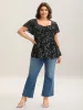 Floral Print Bow Waist-Cinched Shirt sold by Bloomchic