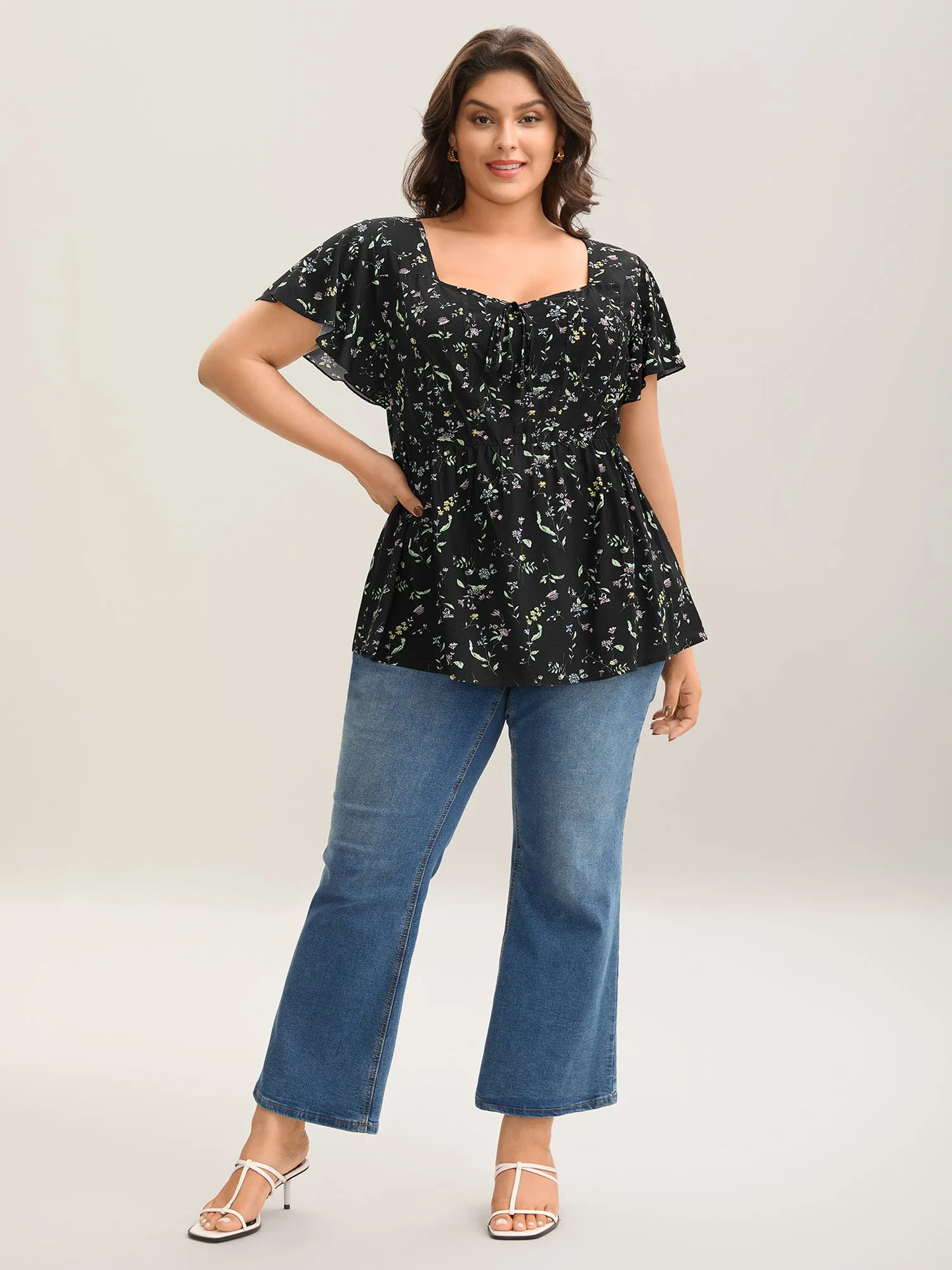 Floral Print Bow Waist-Cinched Shirt sold by Bloomchic product image thumbnail 3